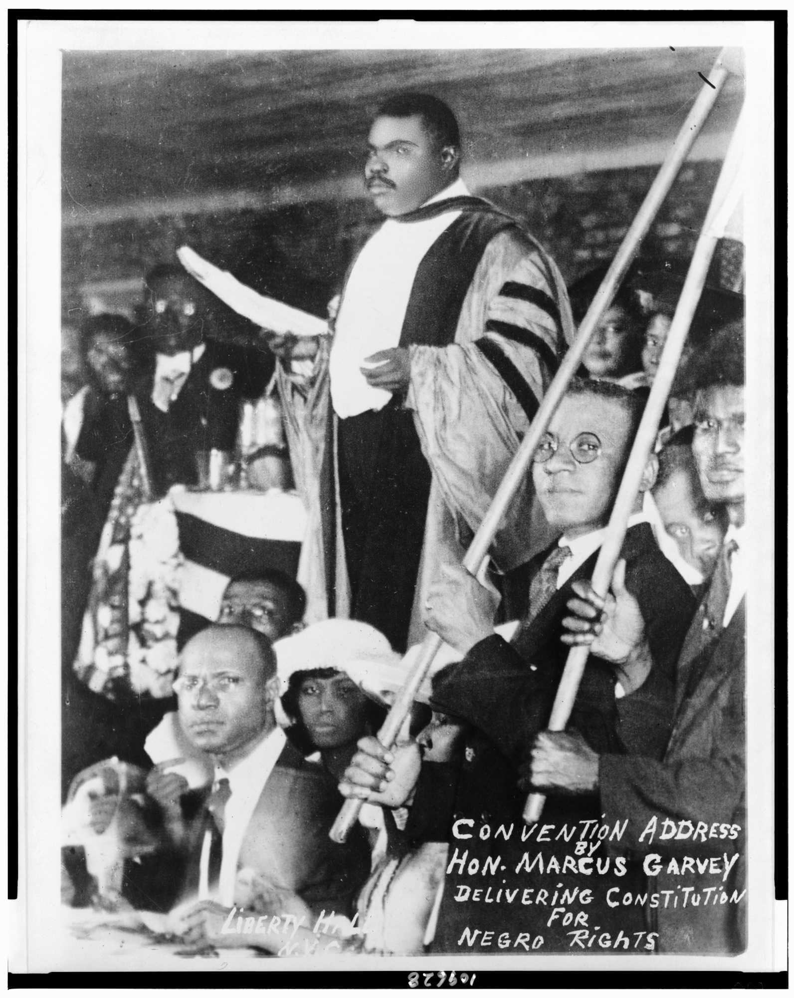 Photograph of Convention address by Hon. Marcus Garvey