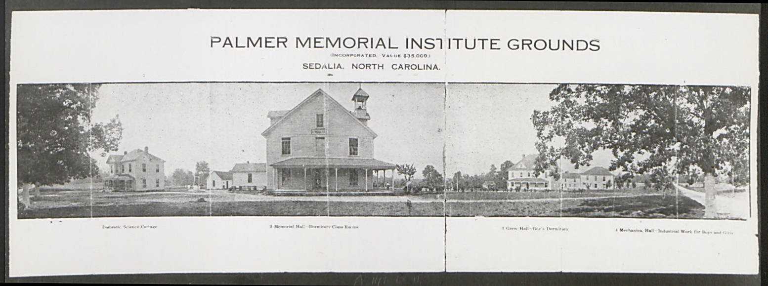 Black and white panoramic image of Palmer Institute Grounds