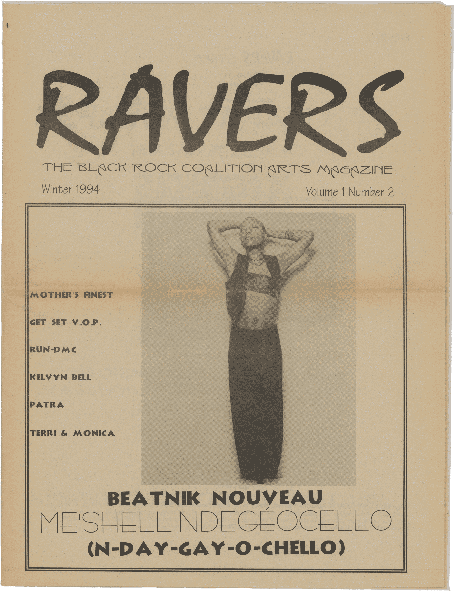 A yellowed page with the "Ravers" title at the top and photo below.