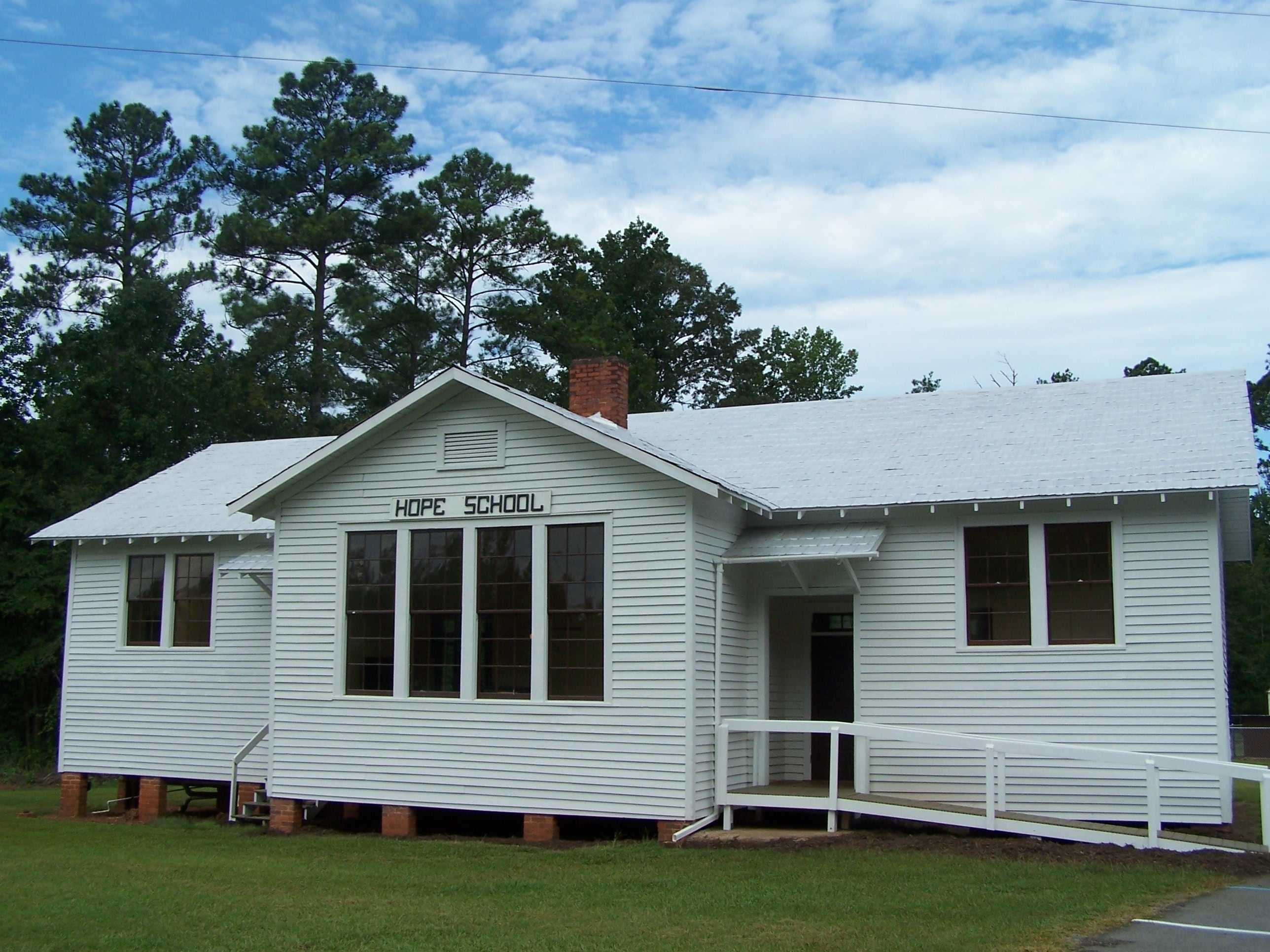 Photograph of the exterior of The Hope School in Pomaria