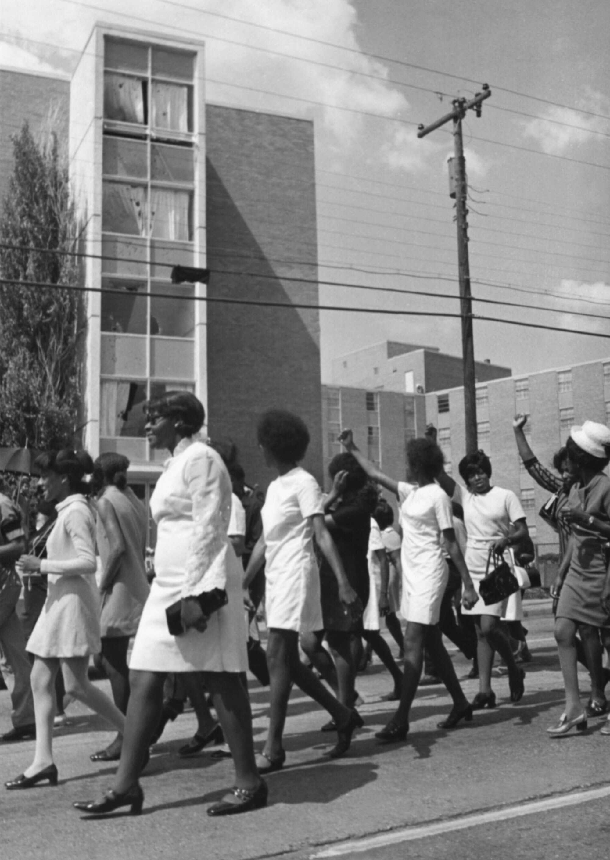 A photo of a funeral procession.