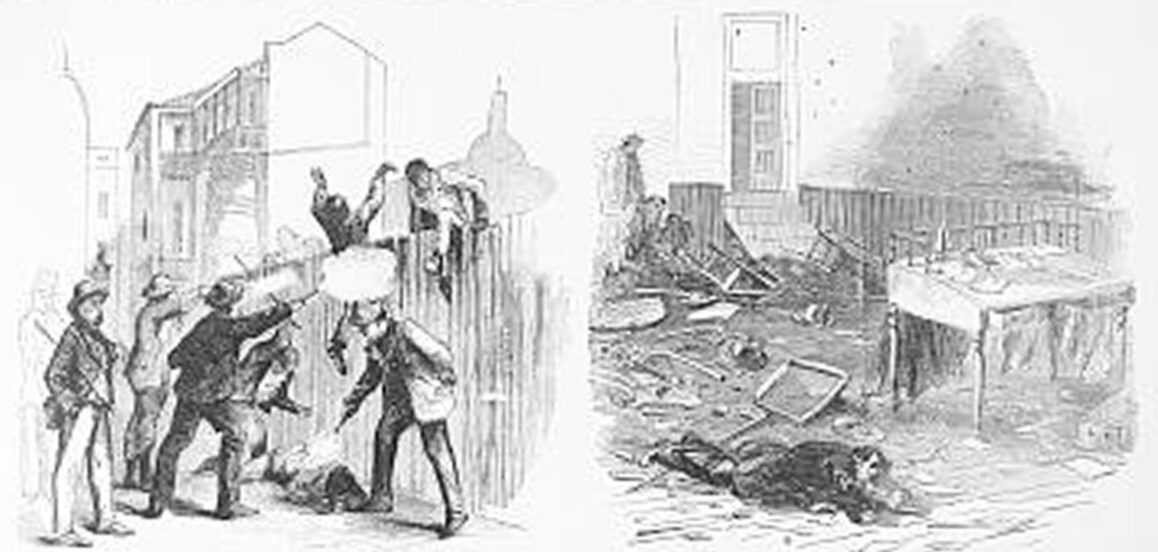 Illustration of the destruction of the riots