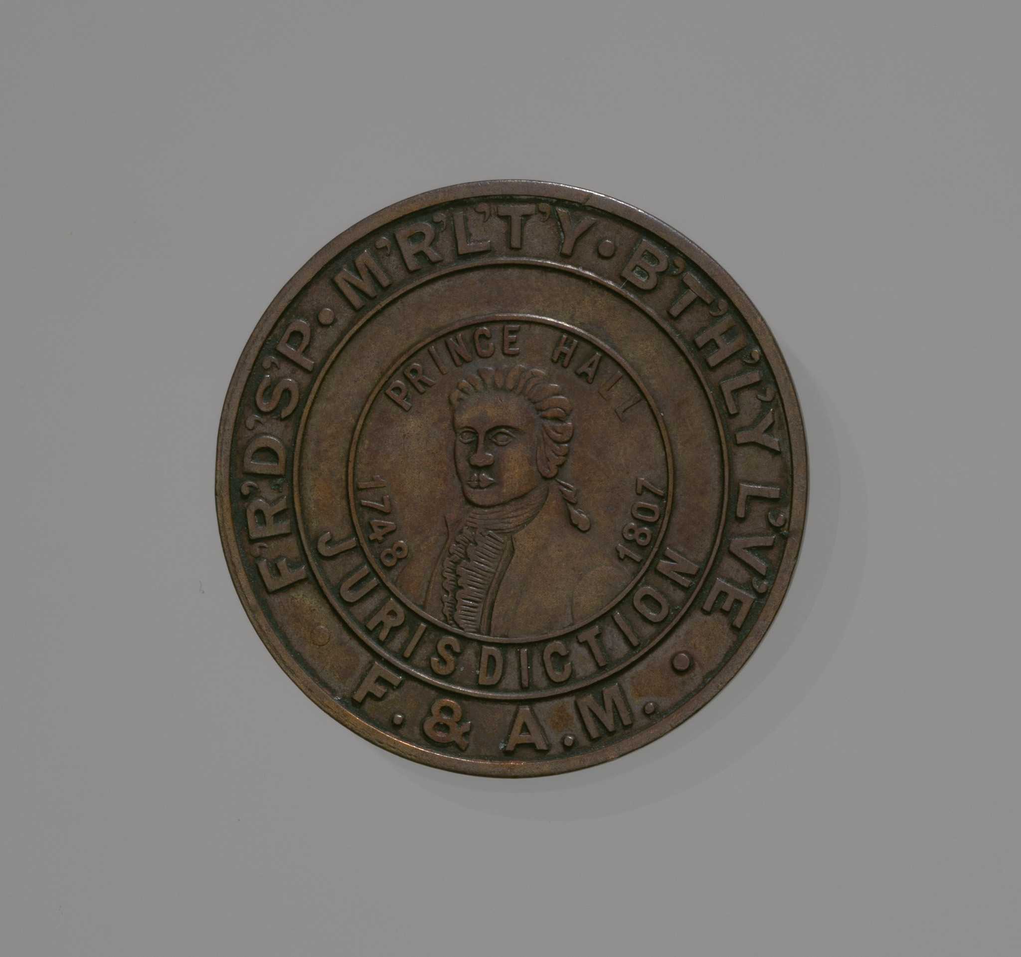 Photograph of Medal depicting Prince Hall and Freemasonry