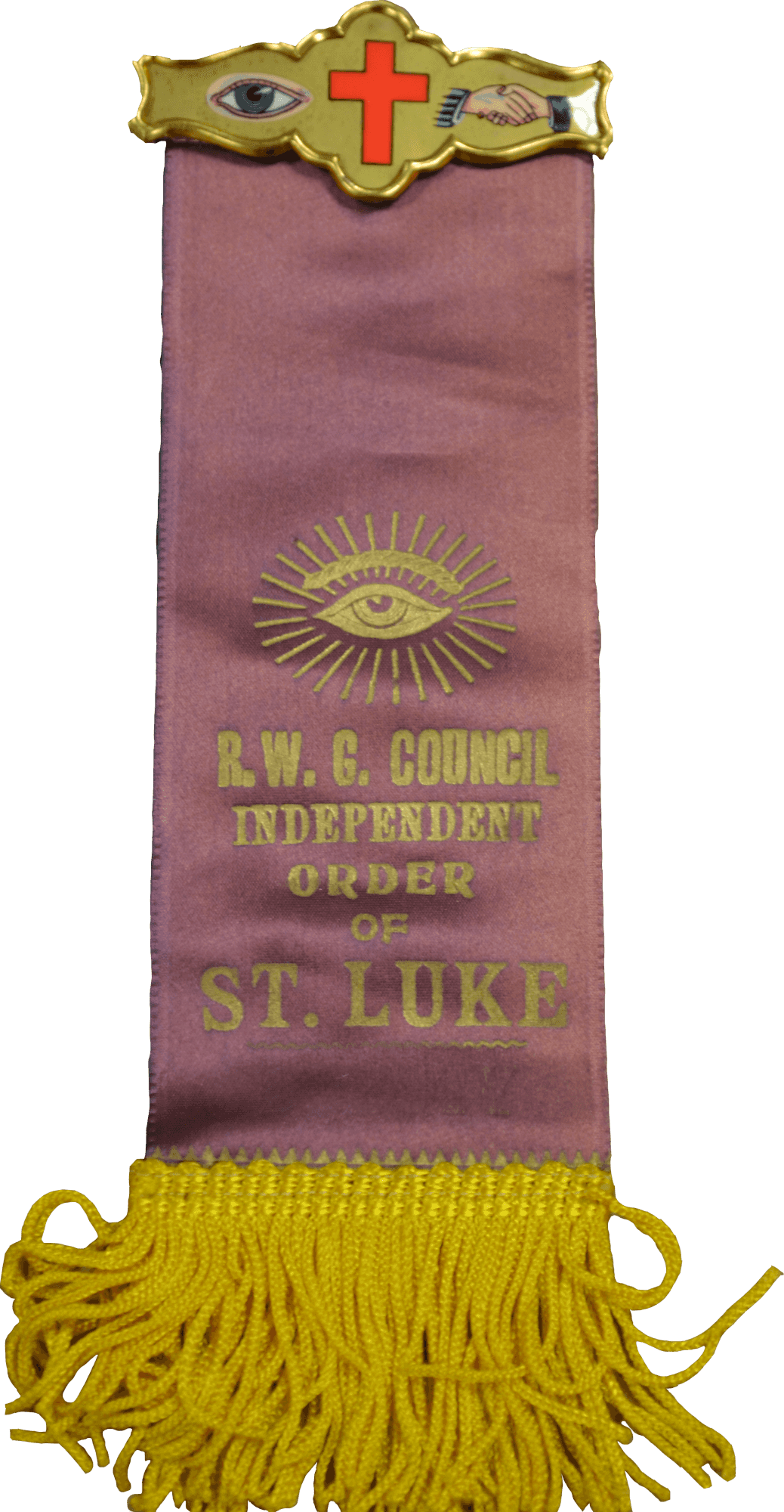 Image of member badge from the Independent Order of St Luke.