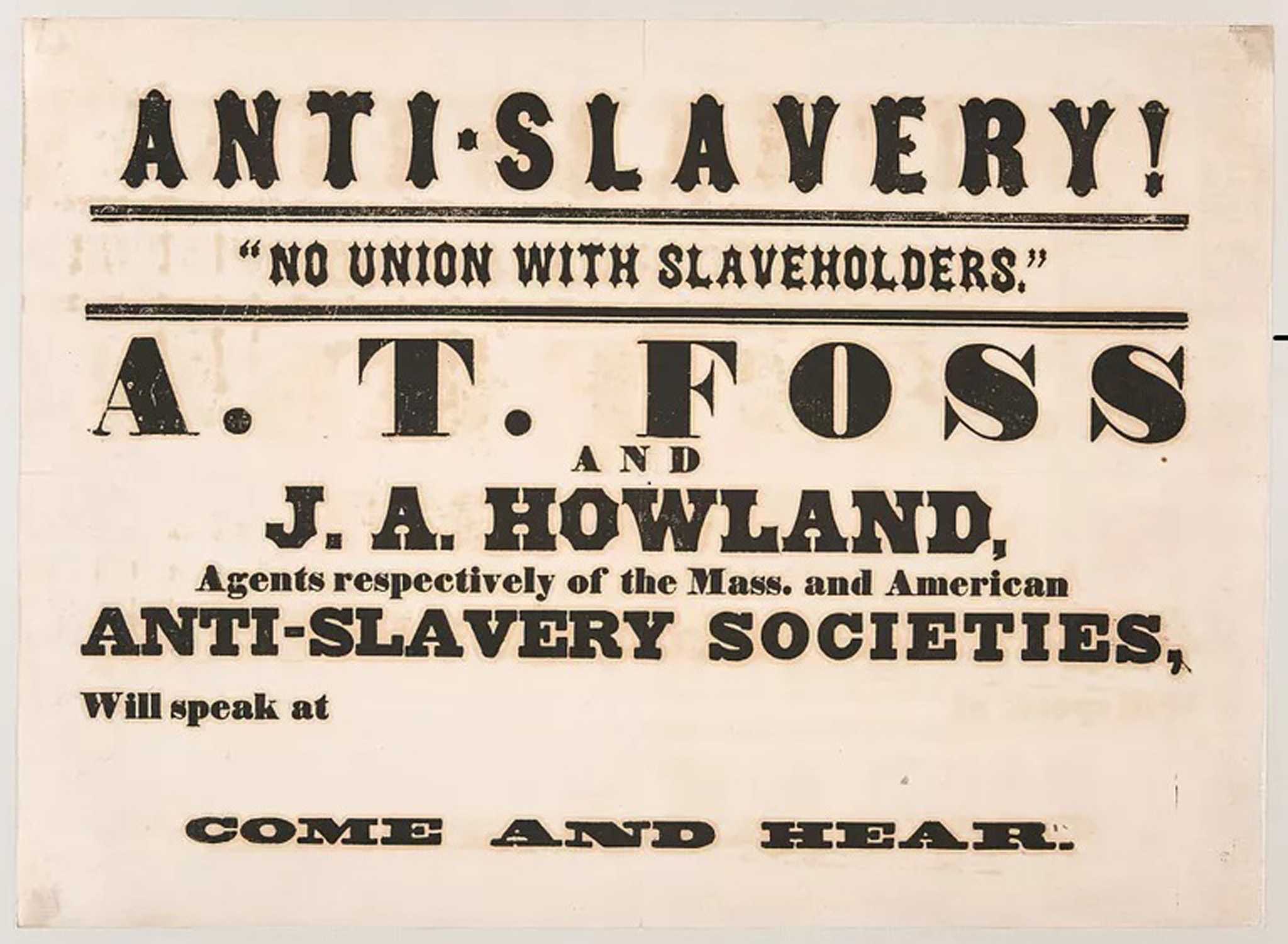 document image of flier for "No Union with Slaveholders Broadside"