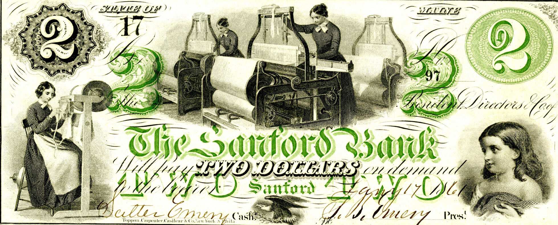 image of Sanford Bank note