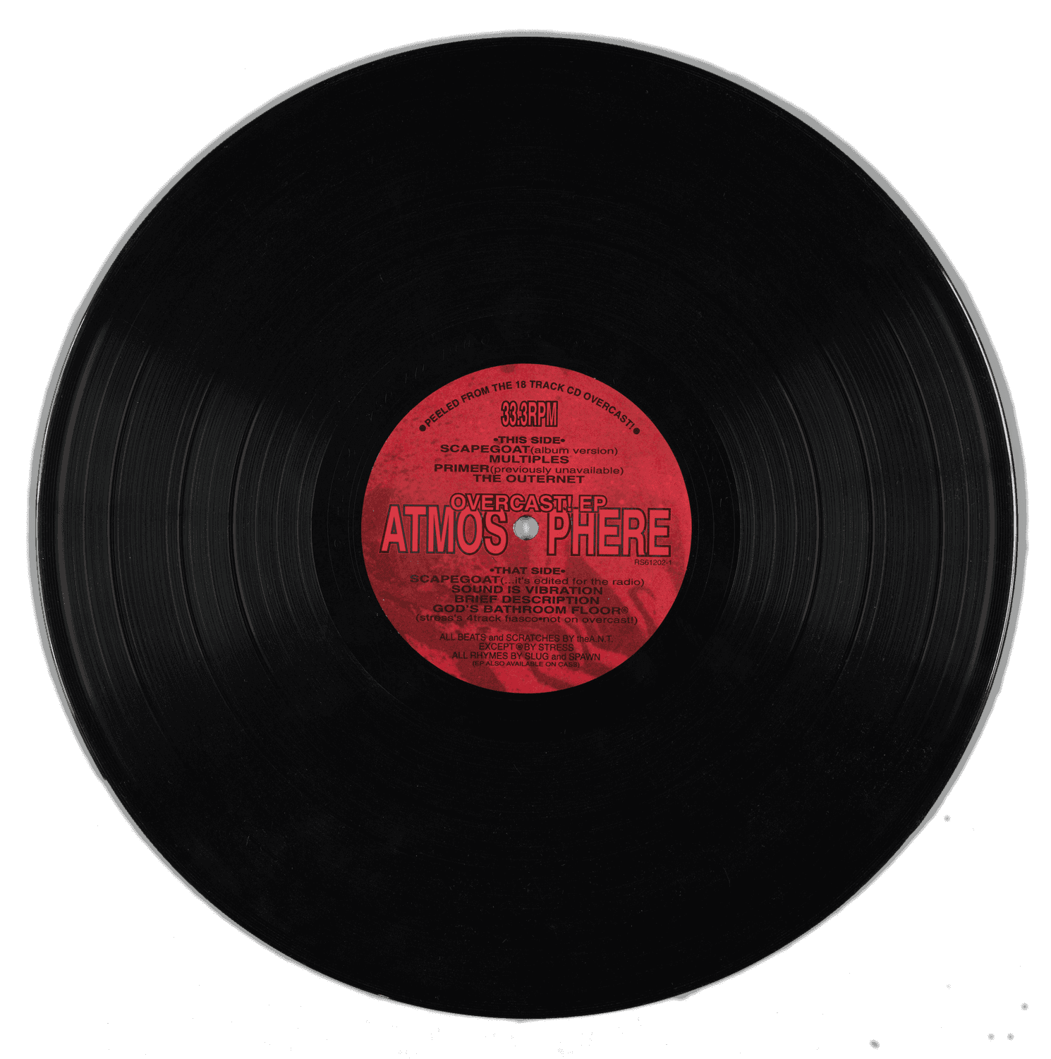Record album with red label