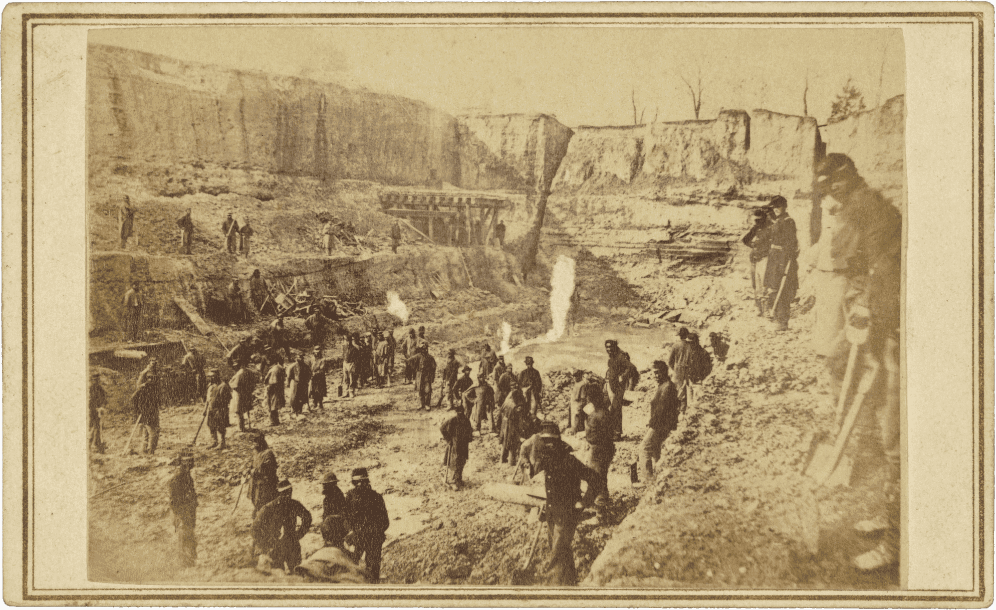 Photograph of African Americans digging the Dutch Gap Canal