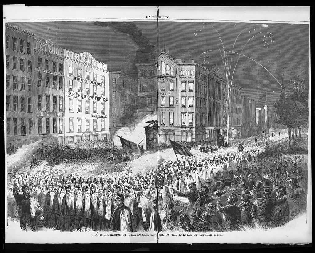 Photograph of large group gathering in New York City