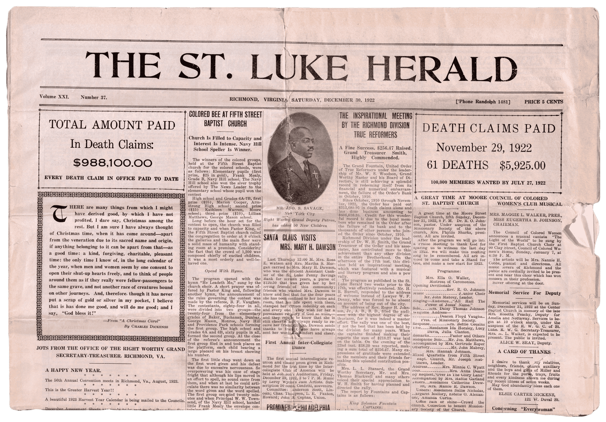 Image of front page of the St. Luke Herald