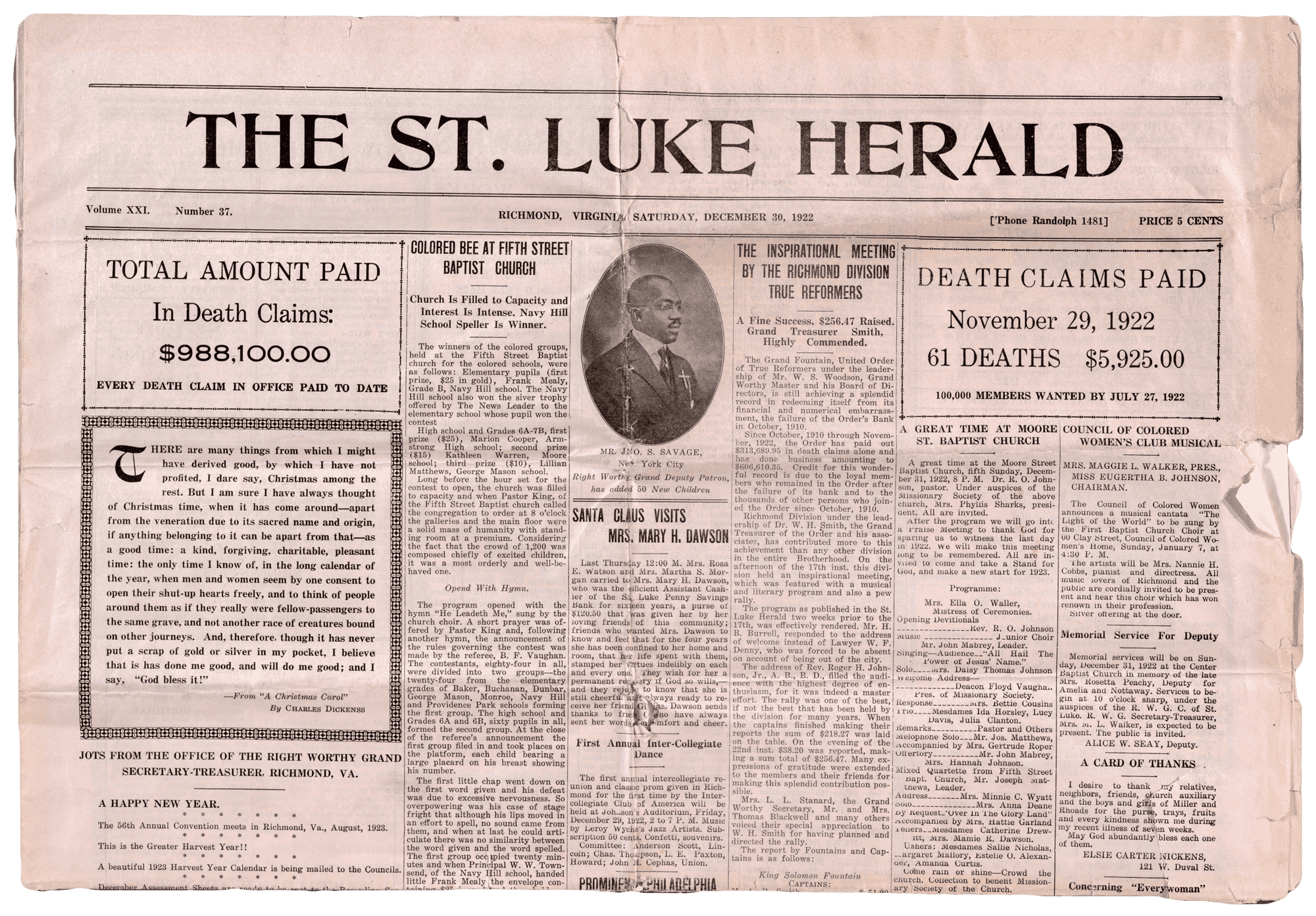 Image of front page of the St. Luke Herald