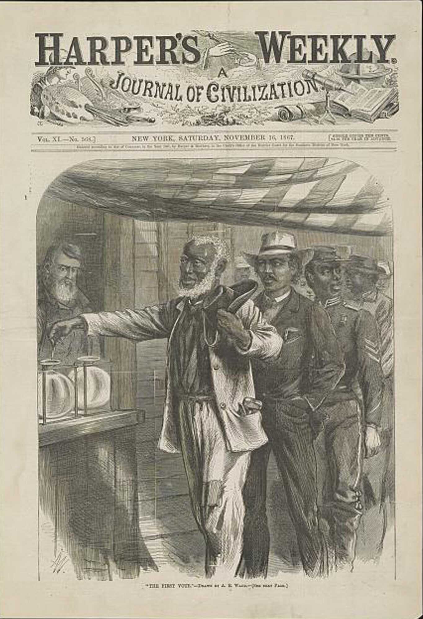 Illustration of "The First Vote,” from Harper's Weekly