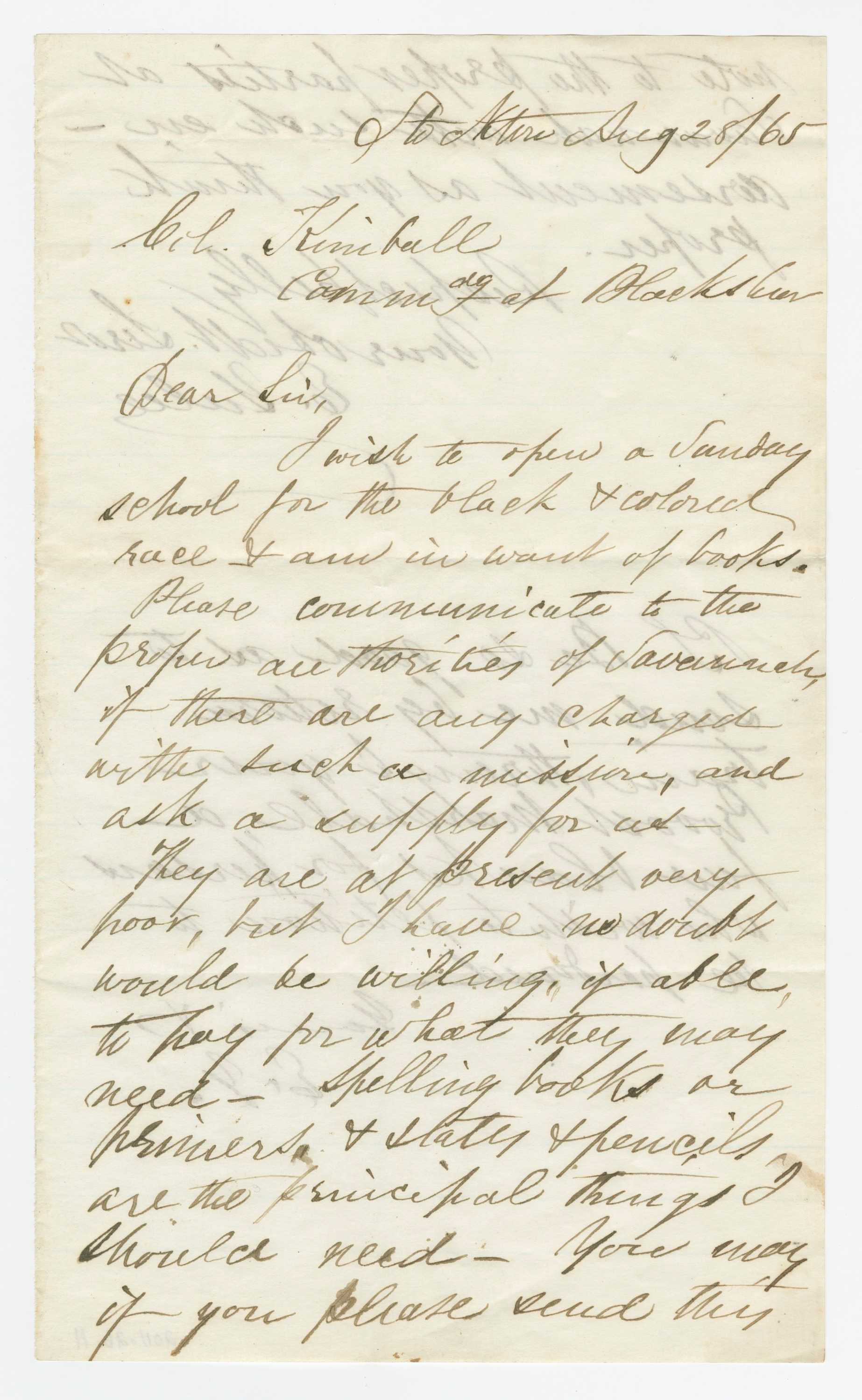 Photograph of letter