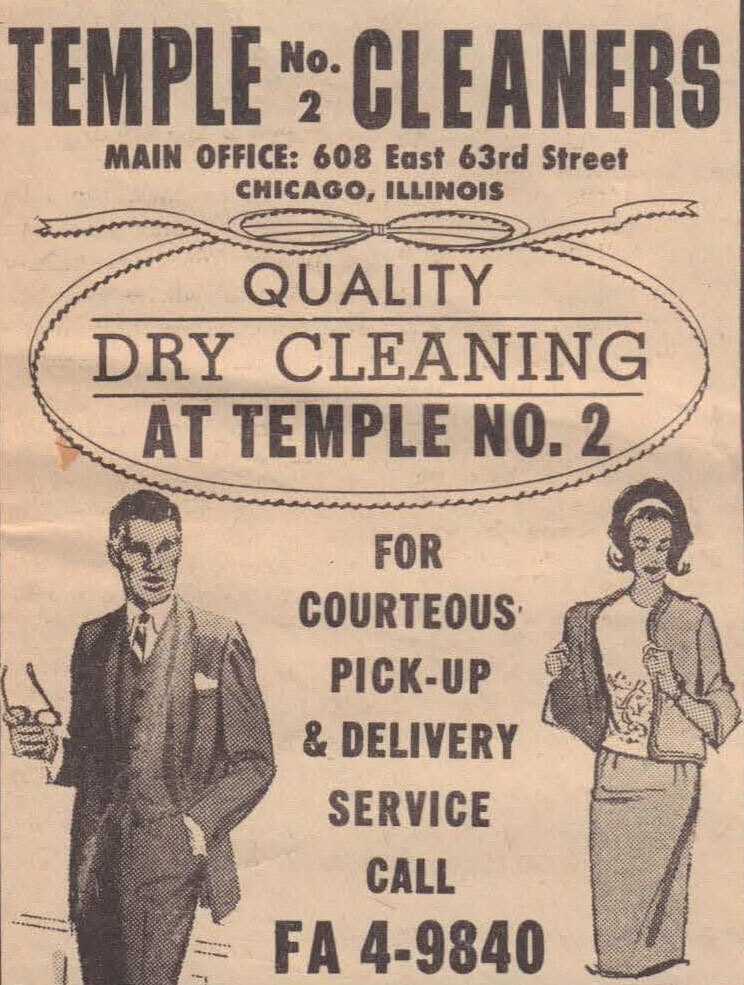 Ad for Temple No. 2 Cleaners