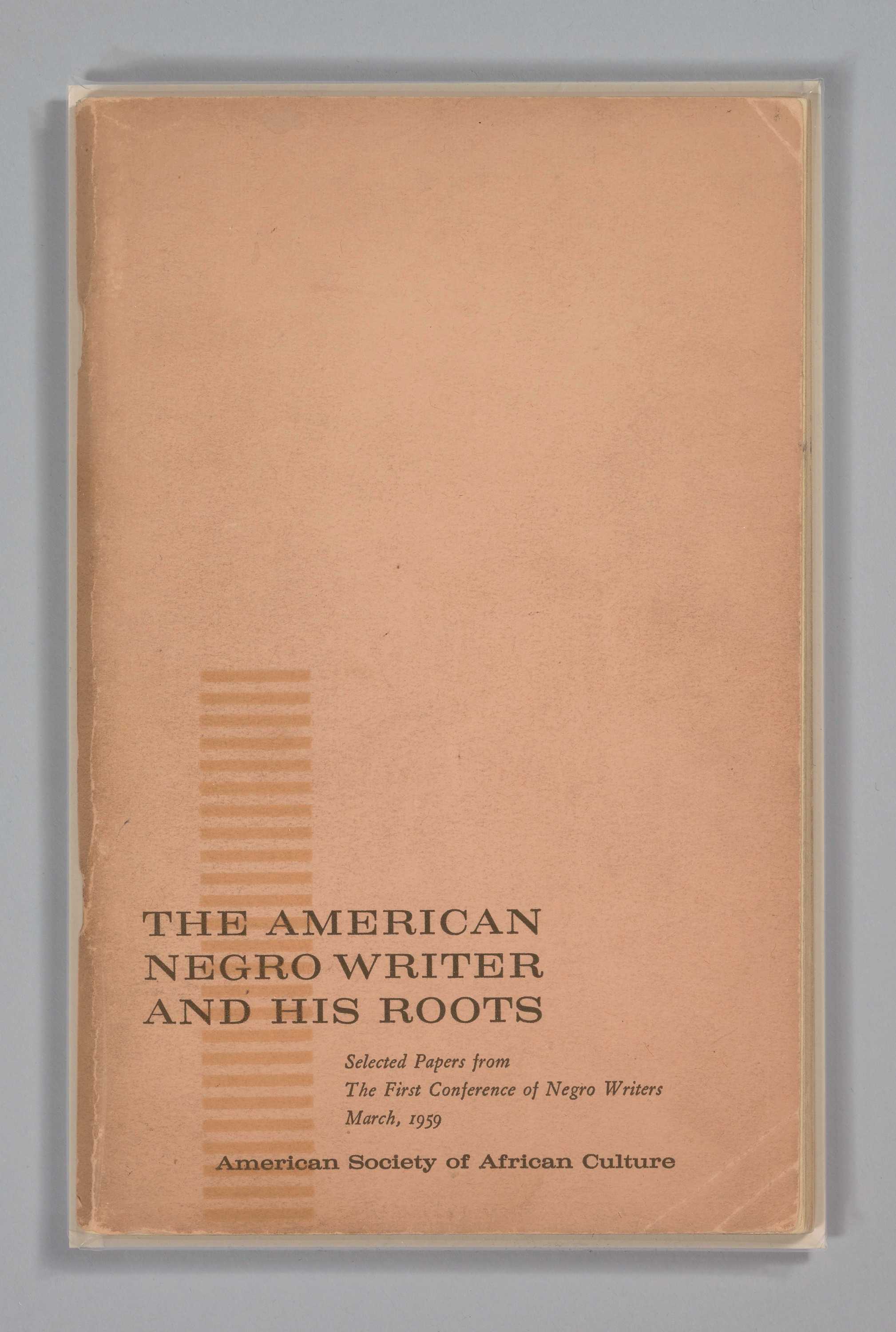Image of a 72-page pamphlet entitled The American Negro Writer and His Roots.