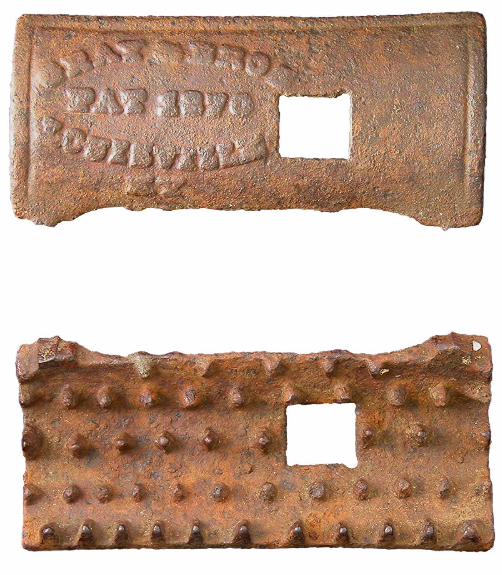 2 parts of an iron corn sheller embossed with "Bray Bros  Pat 1870"