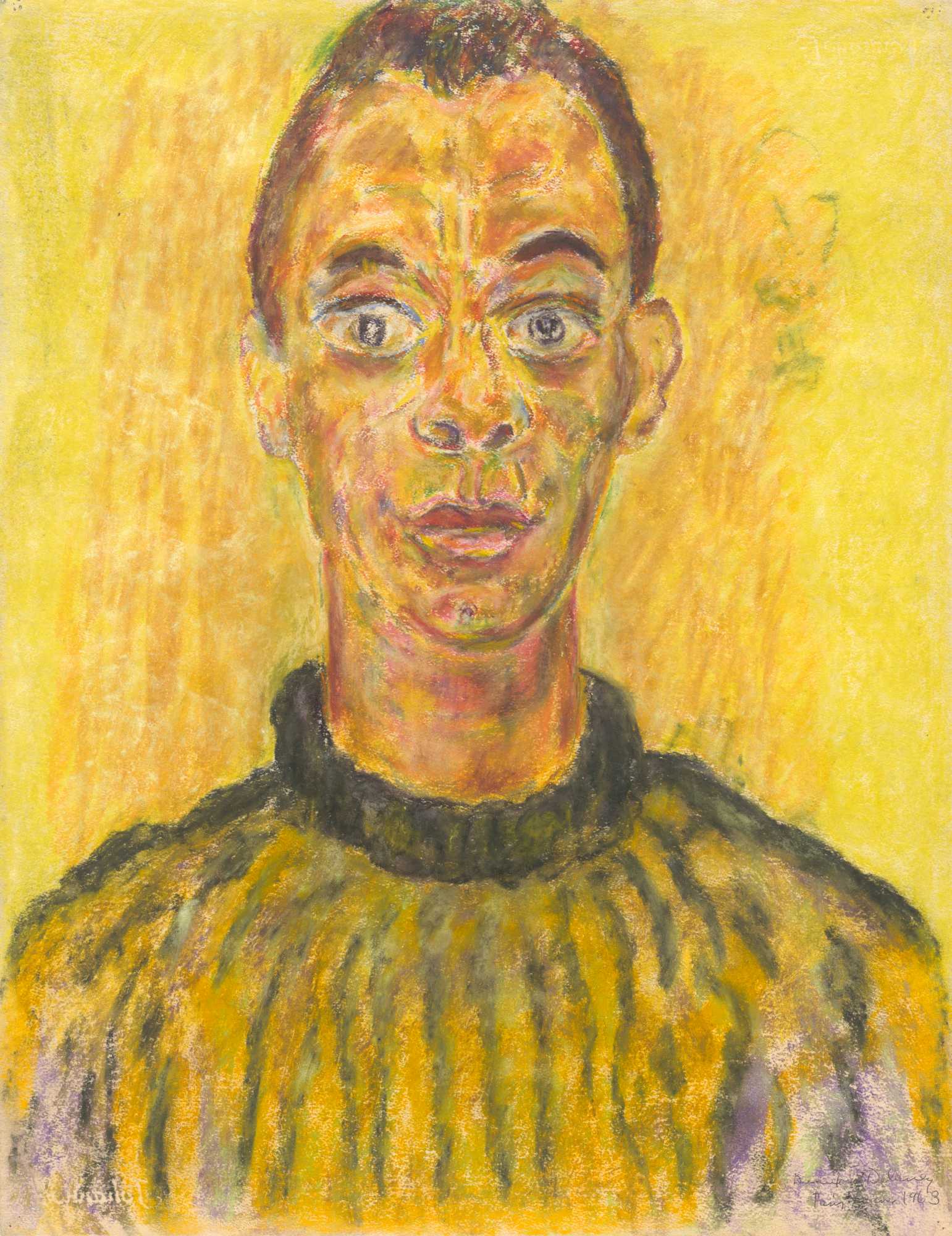Modernist painting of James Baldwin by Beauford Delaney