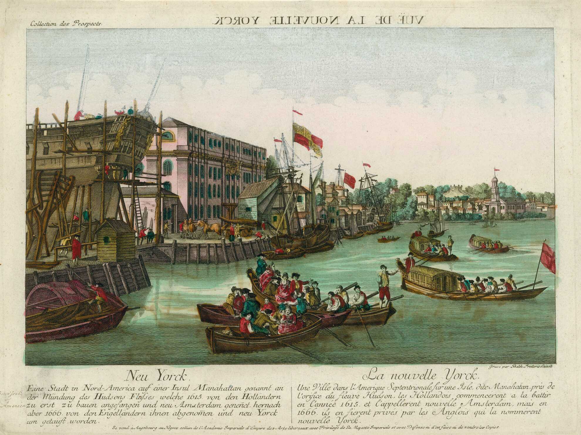 Painting of the Port of New York in the 1700s