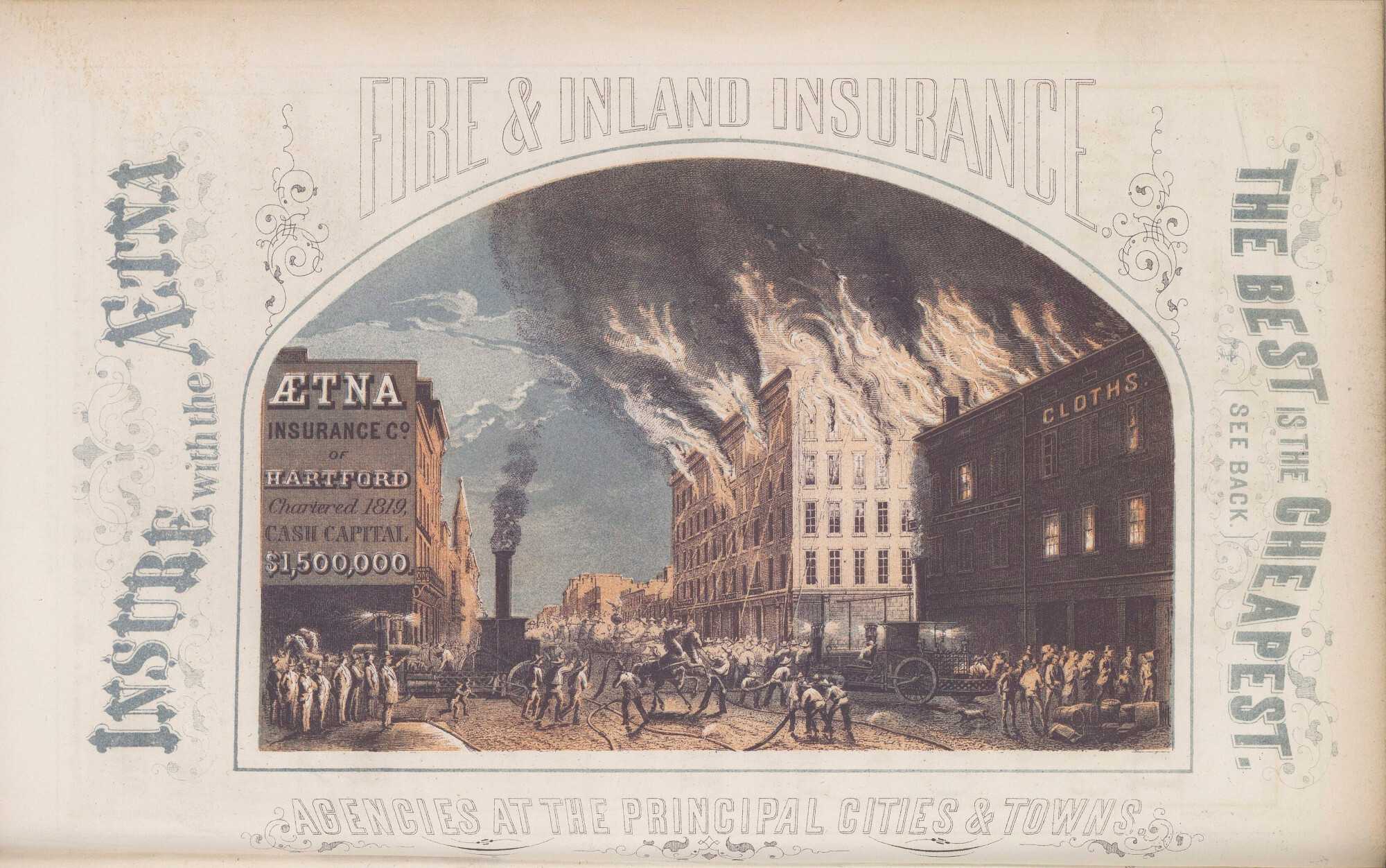 Image of Advertisement for Aetna Fire & Inland Insurance