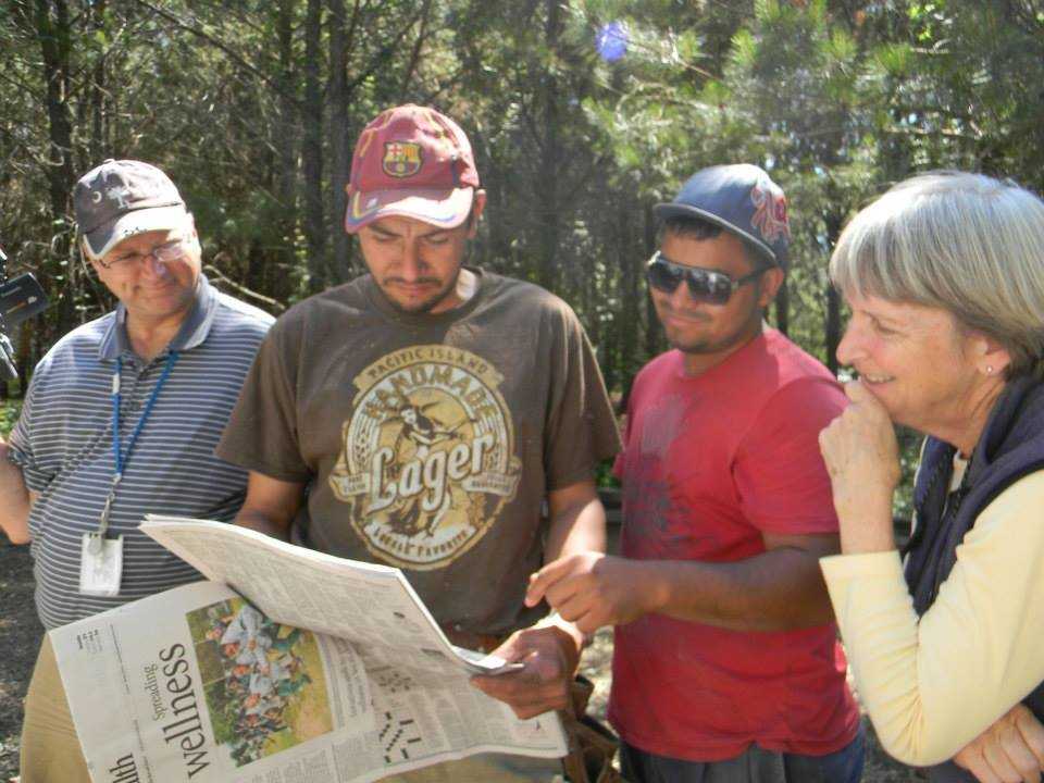 Photograph of work team at Edisto Island preparing to move the cabin