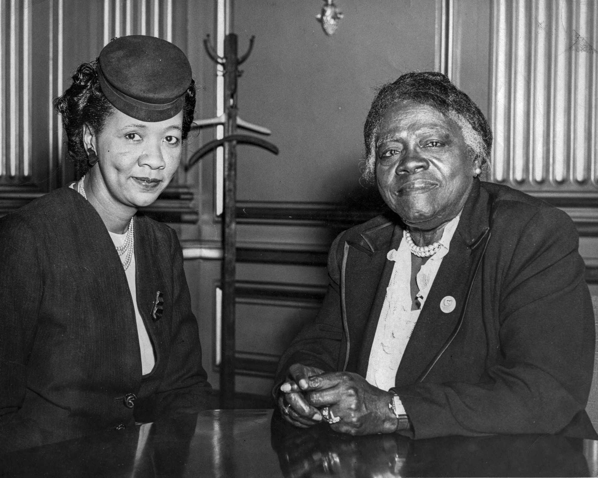 Photograph of Dorothy Height with Mary McLeod Bethune, ca. 1950