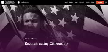 A screenshot of the blog post with a cover image of a Black man standing in front of an American flag.