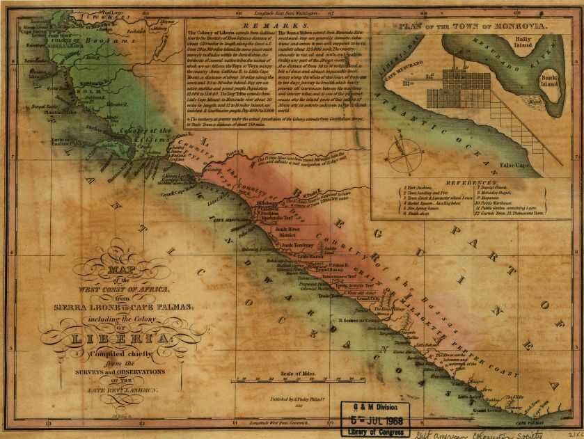 Historic Map of Liberia