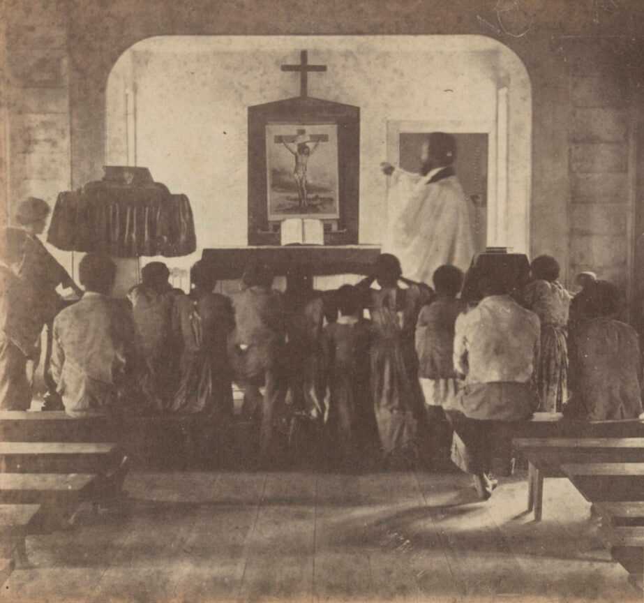 Photograph of enslaved persons in church