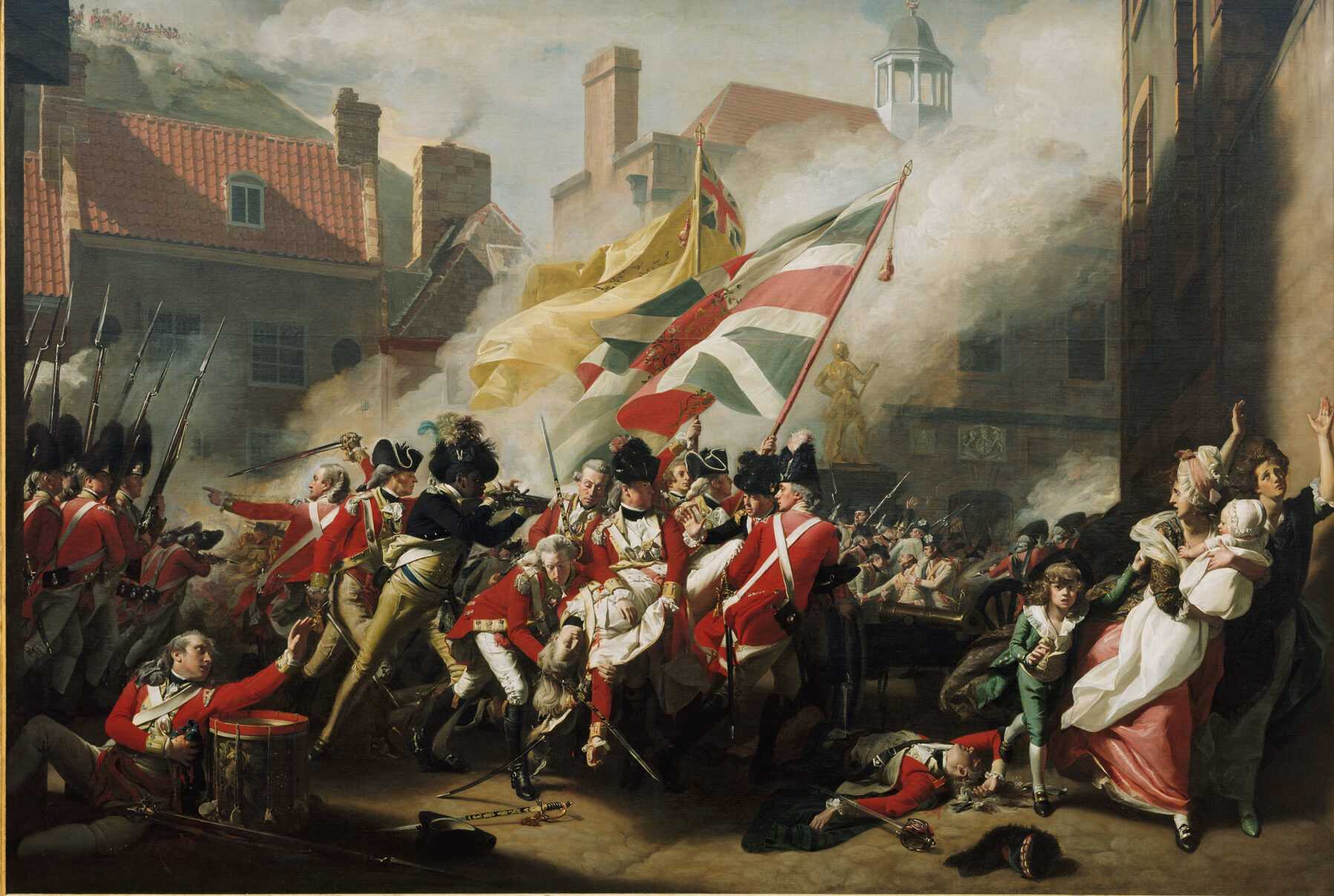 Painting including a Black Loyalist soldier in British uniform