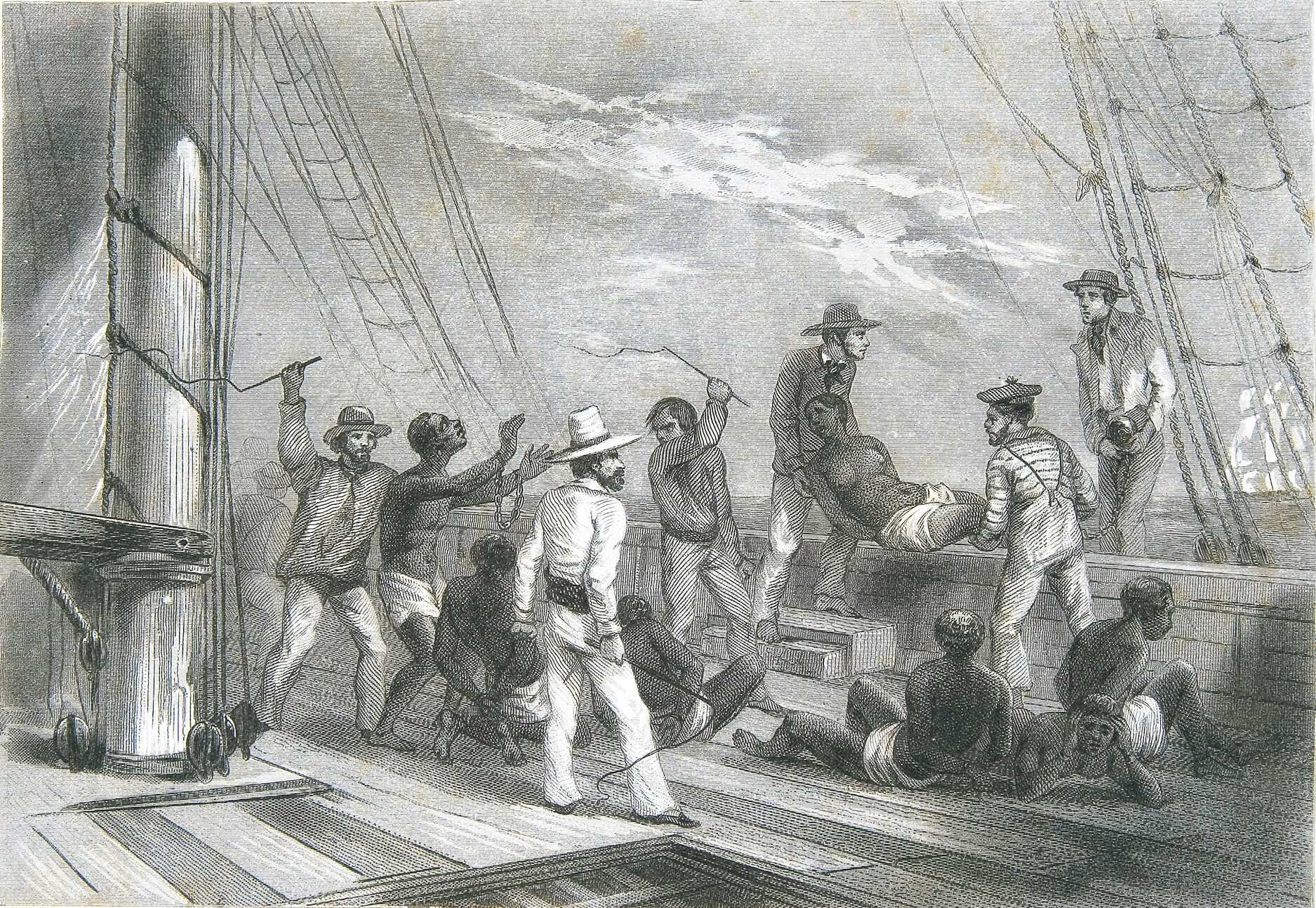Illustration of the horrible conditions on slave ships