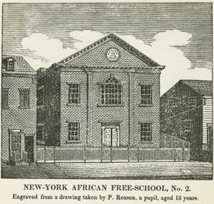 Illustration of school building