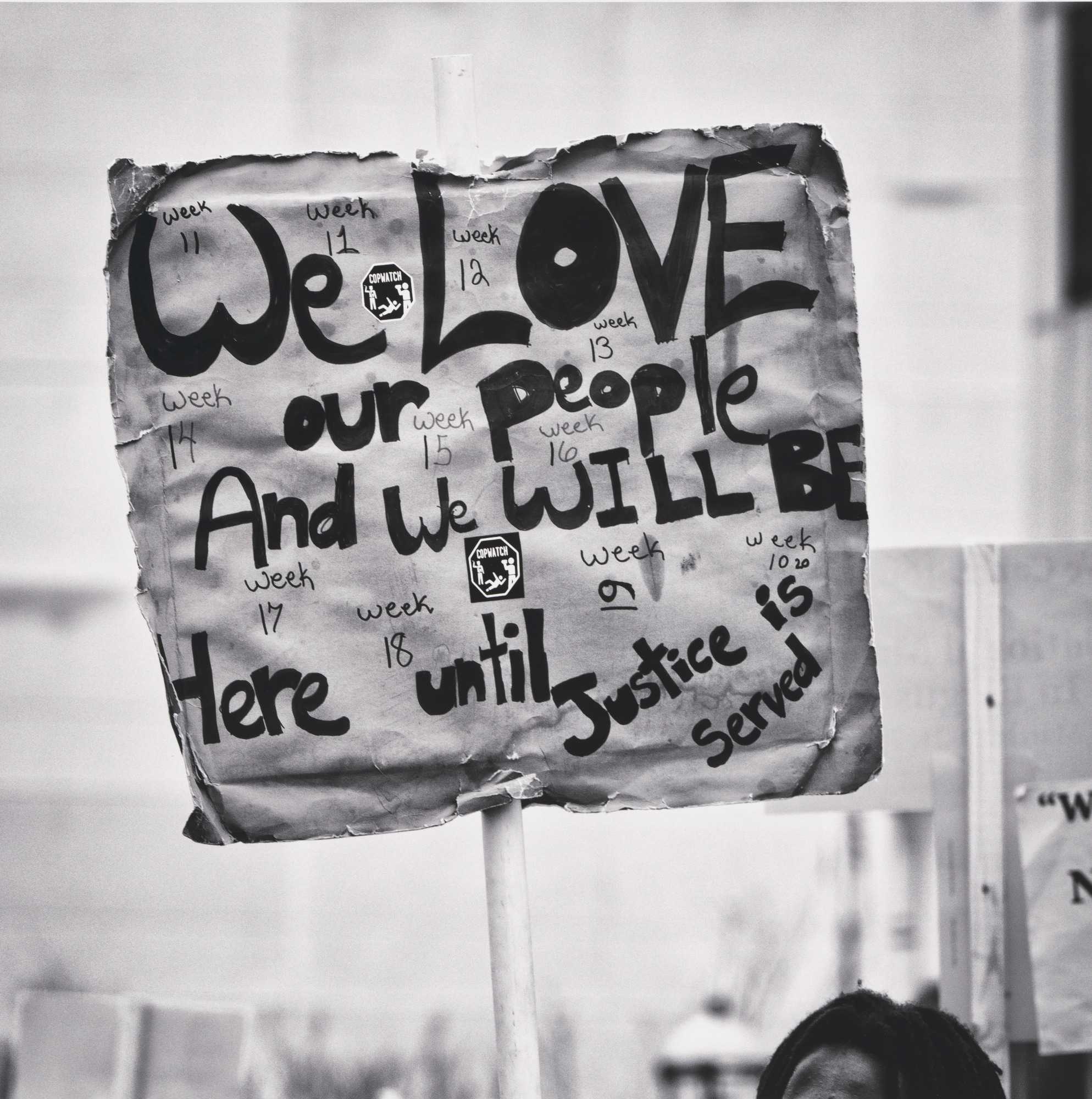 Photograph of protest sign