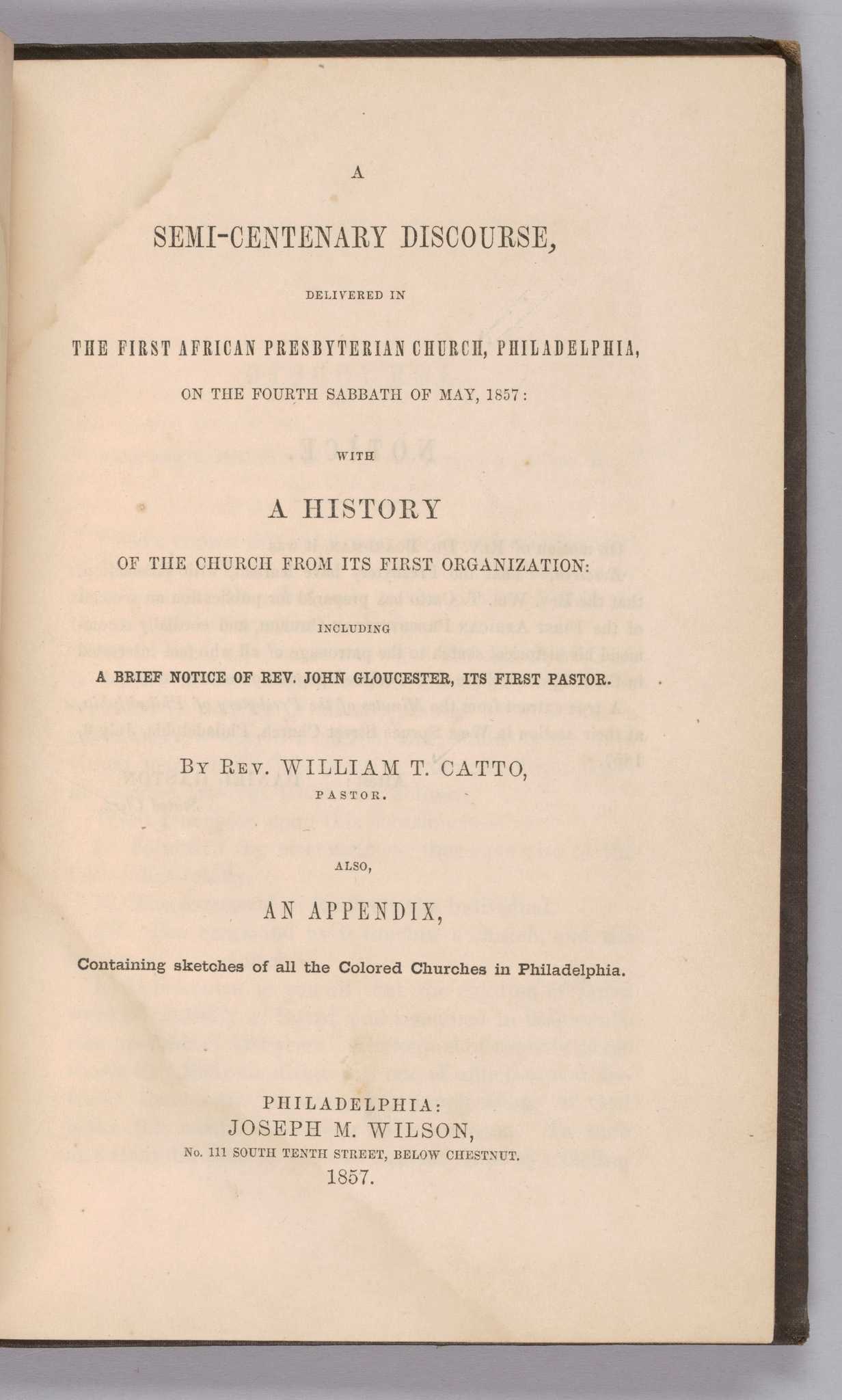 Photograph of cover page of sermon book