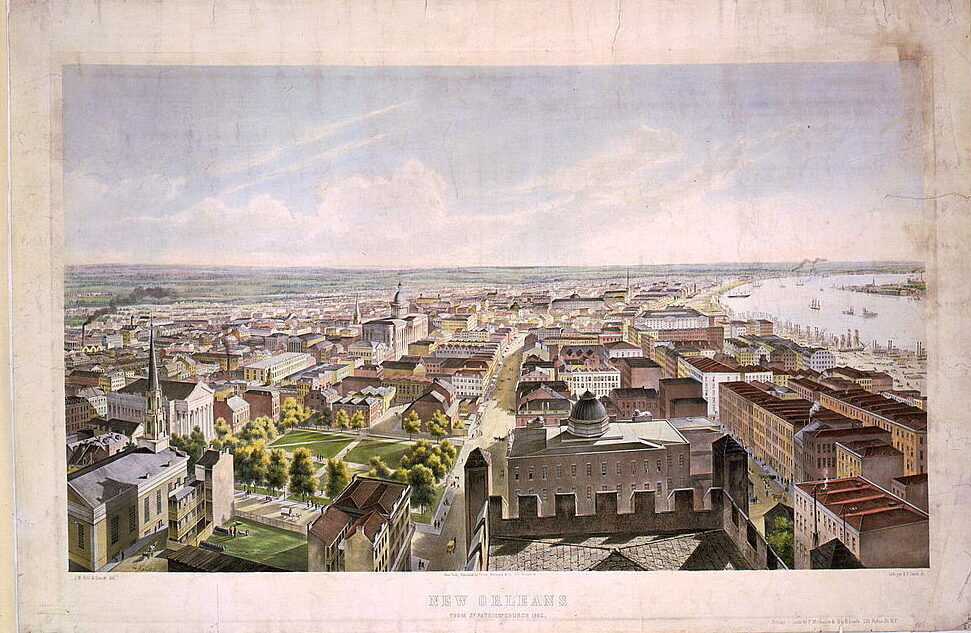Painting showing the city of New Orleans