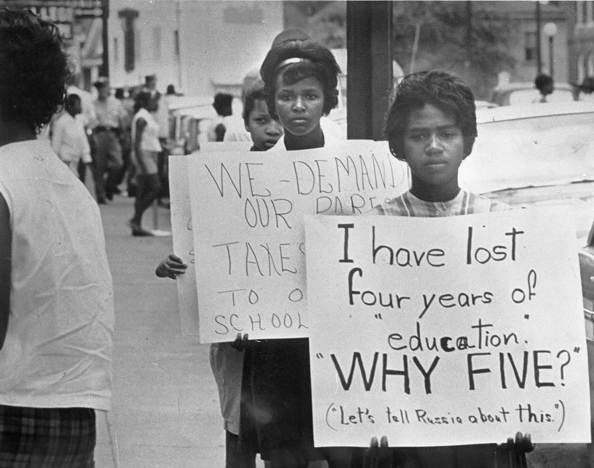 Photograph of Student demonstration against closing of Prince Edward County public schools