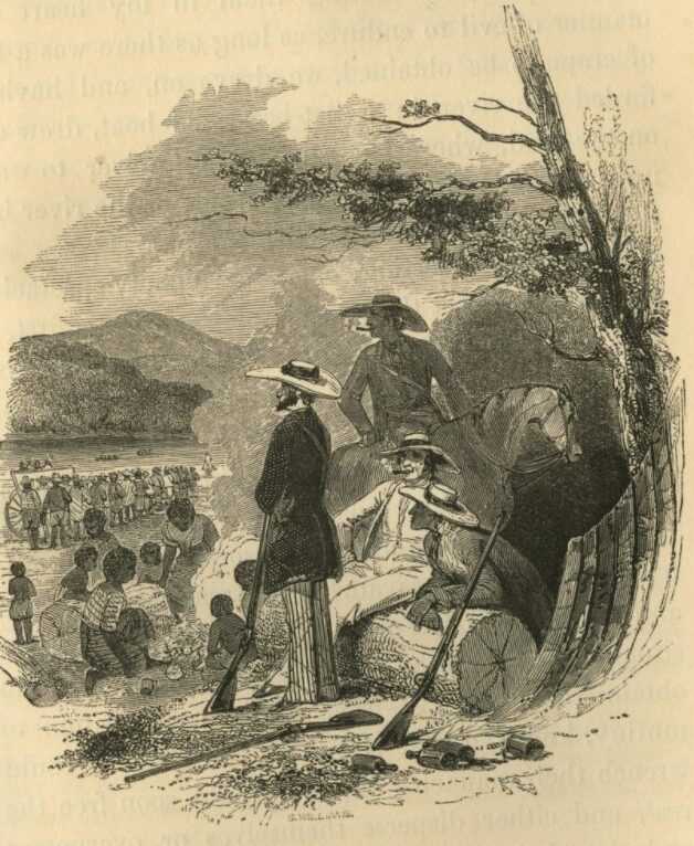 Print showing men looking over the enslaved
