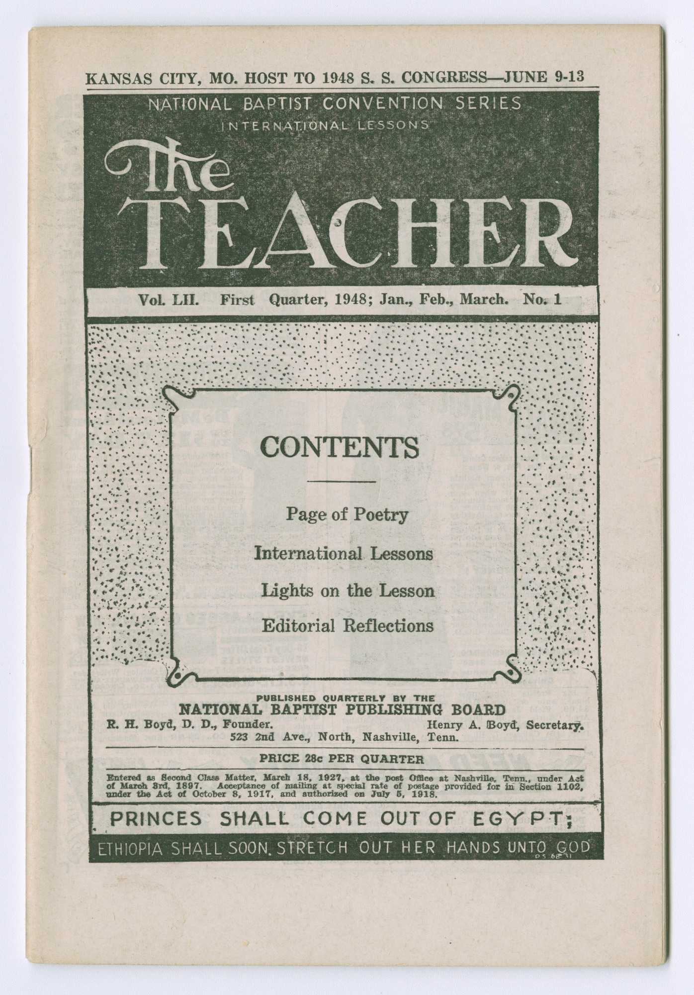 A periodic journal titled The Teacher Vol. 52 No. 1. The journal is printed with black text on newsprint.