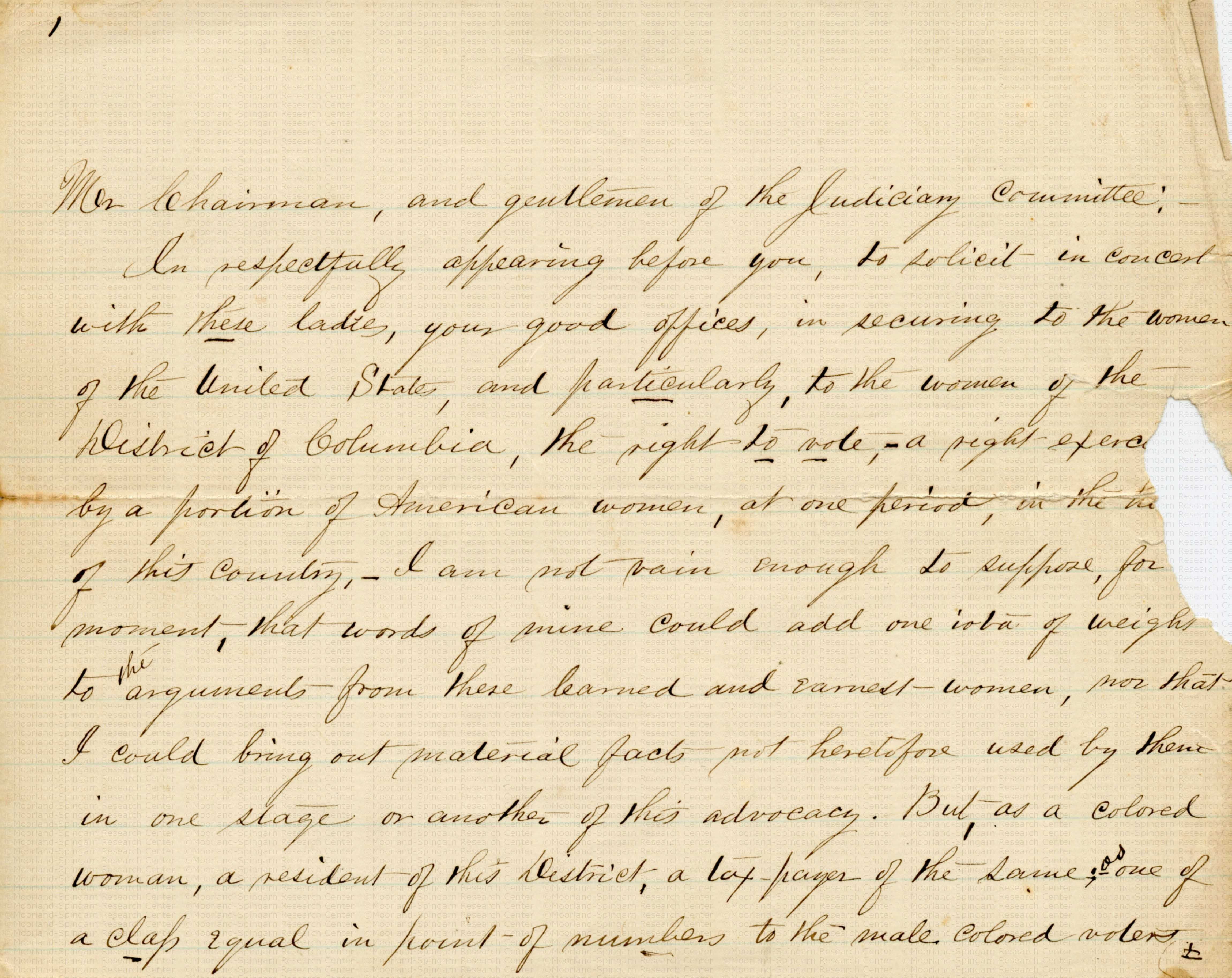 Photograph of a hand-written document