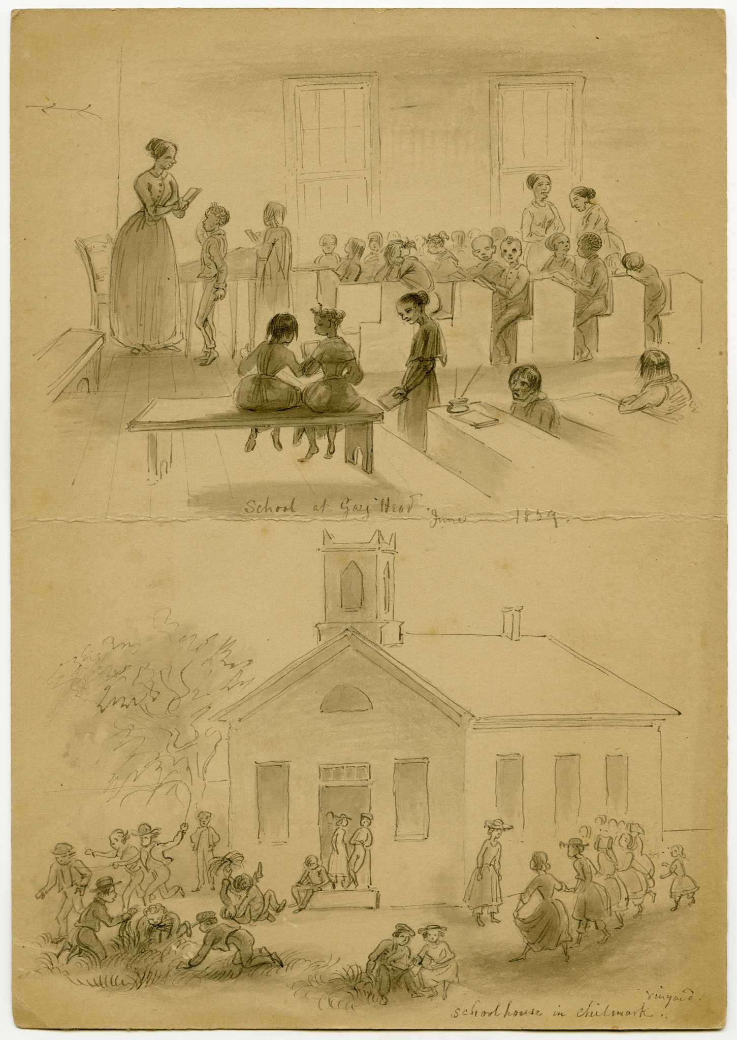 Illustration of school in Gay Head, Massachusetts