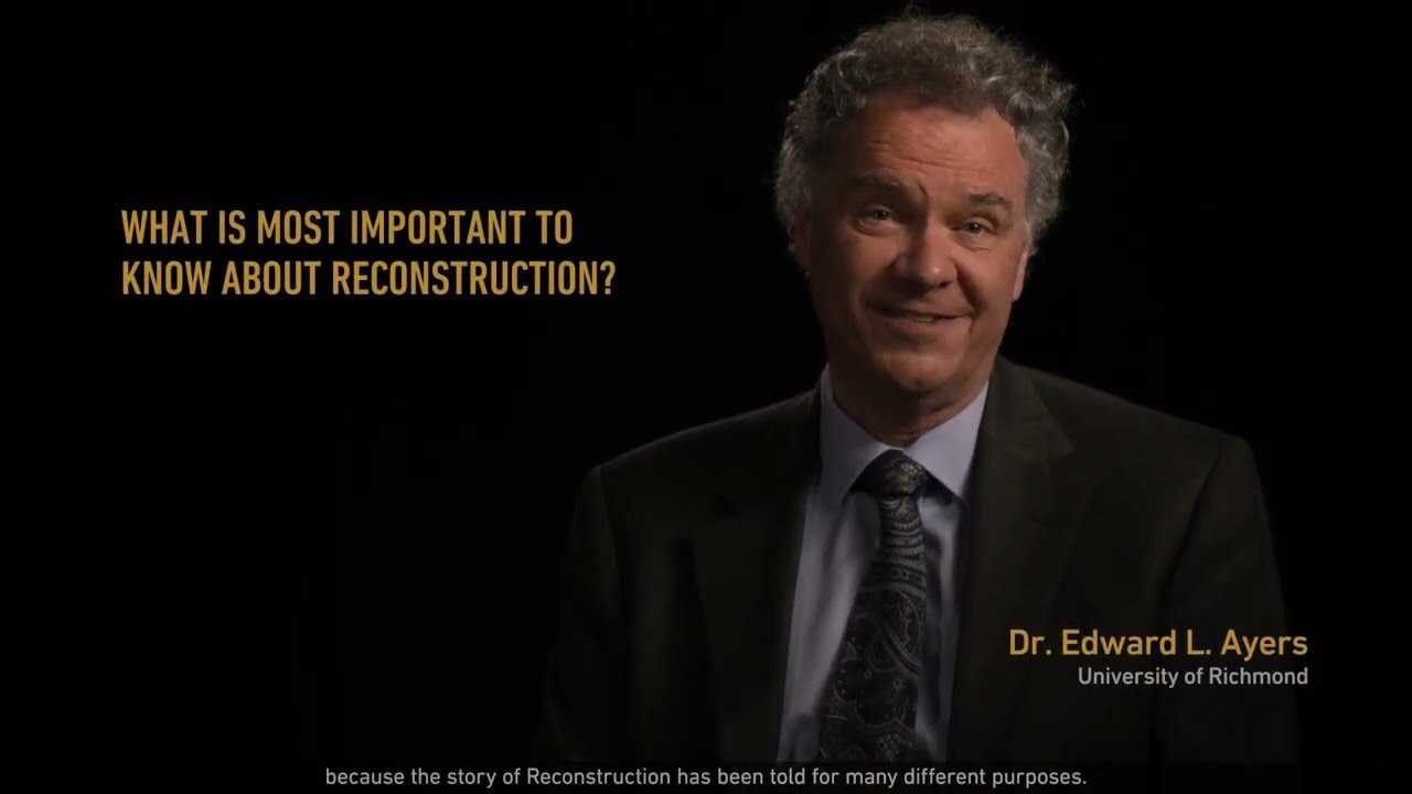 Dr. Edward L. Ayers explaining What is most Important to know about Reconstruction against a background.