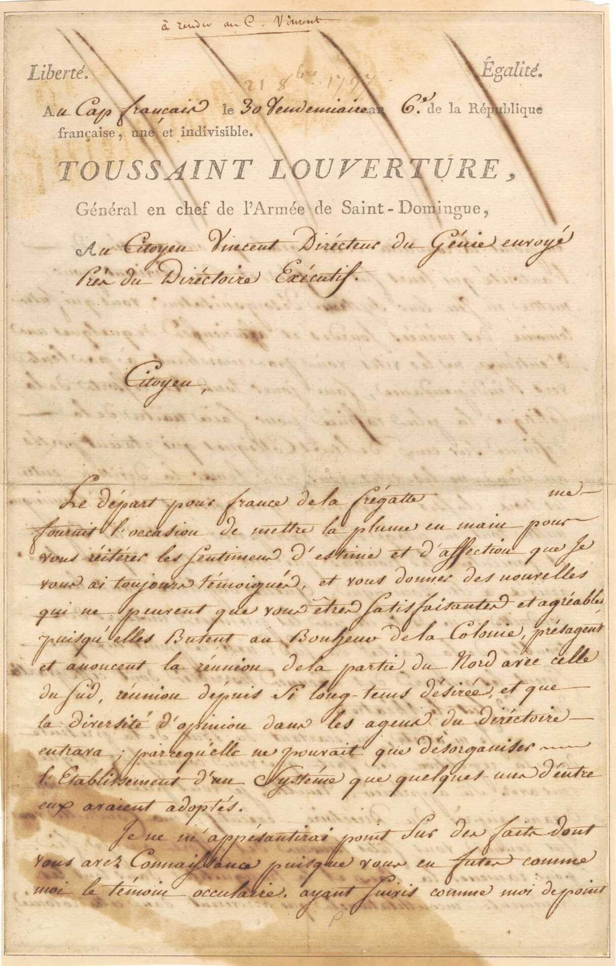 Letter from Louverture image