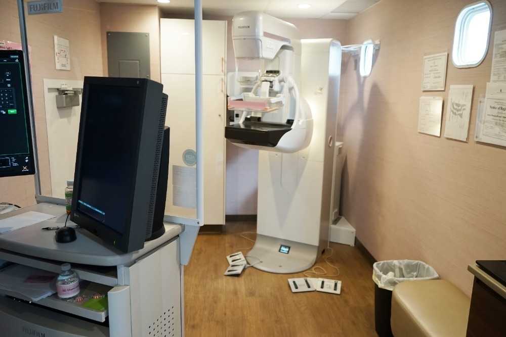 Photograph of interior of Mobile Mammography Unit