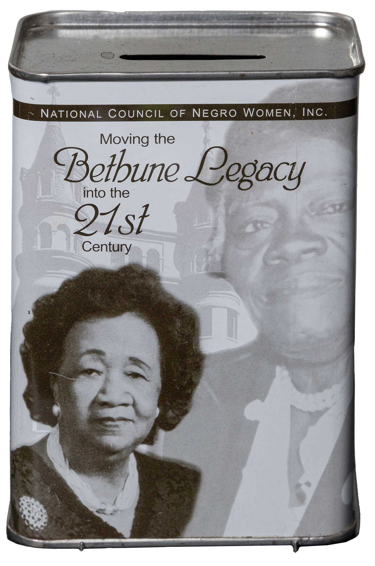 Image of NCNW donation box, “Bethune Legacy into the 21st Century”