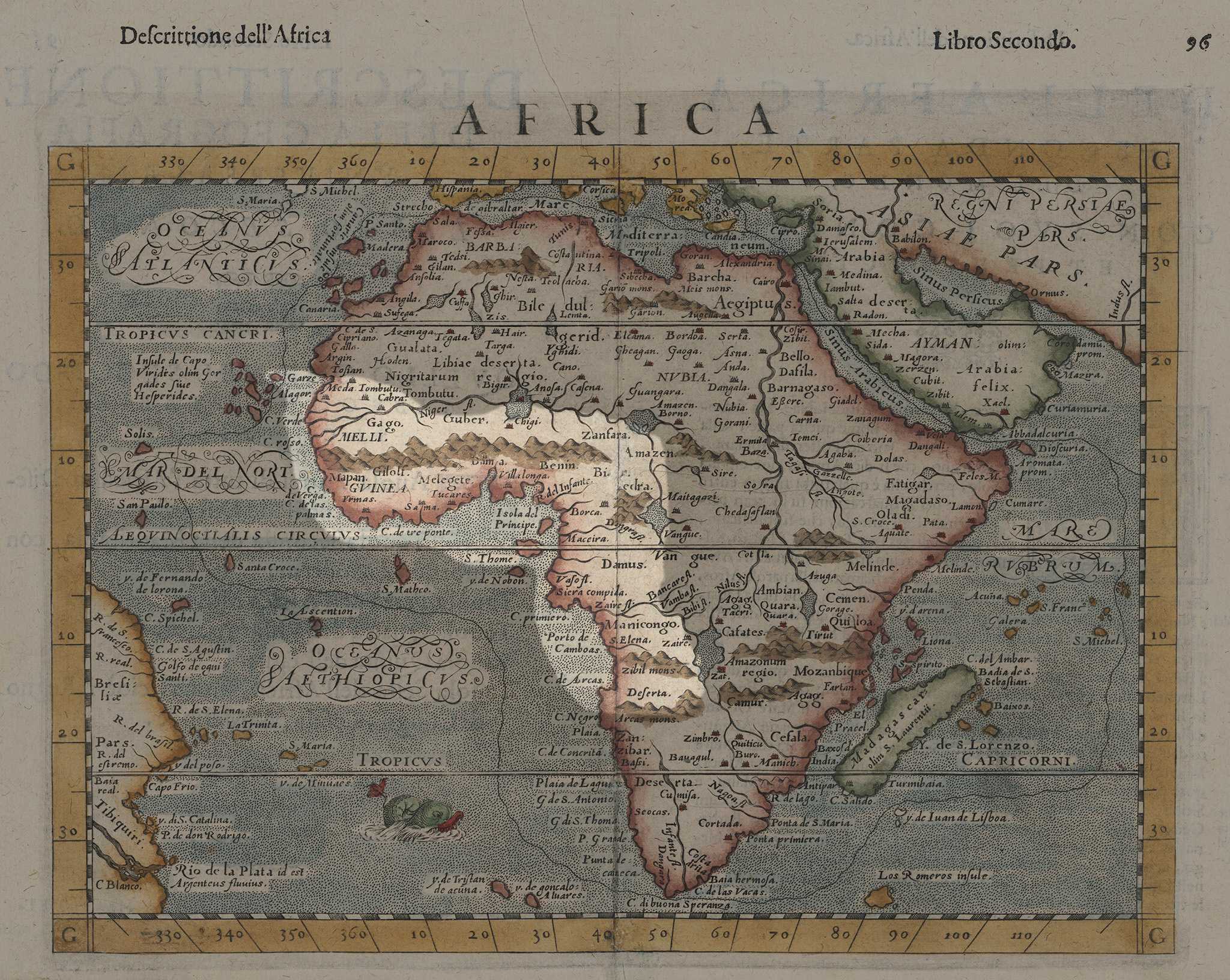 16th-century map of Africa