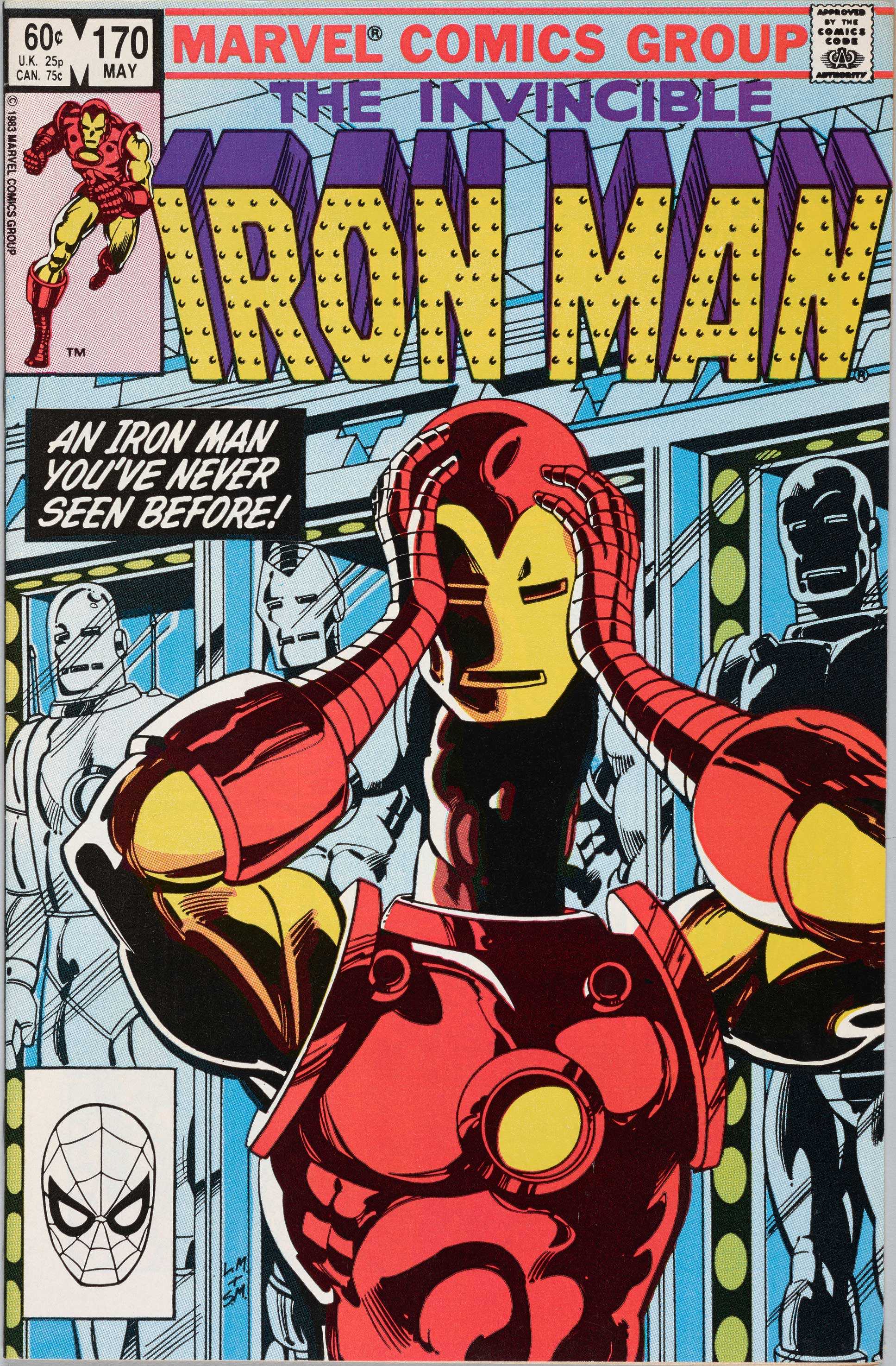 Ironic Man comic book cover with him taking off his helment with his face in the shadow.