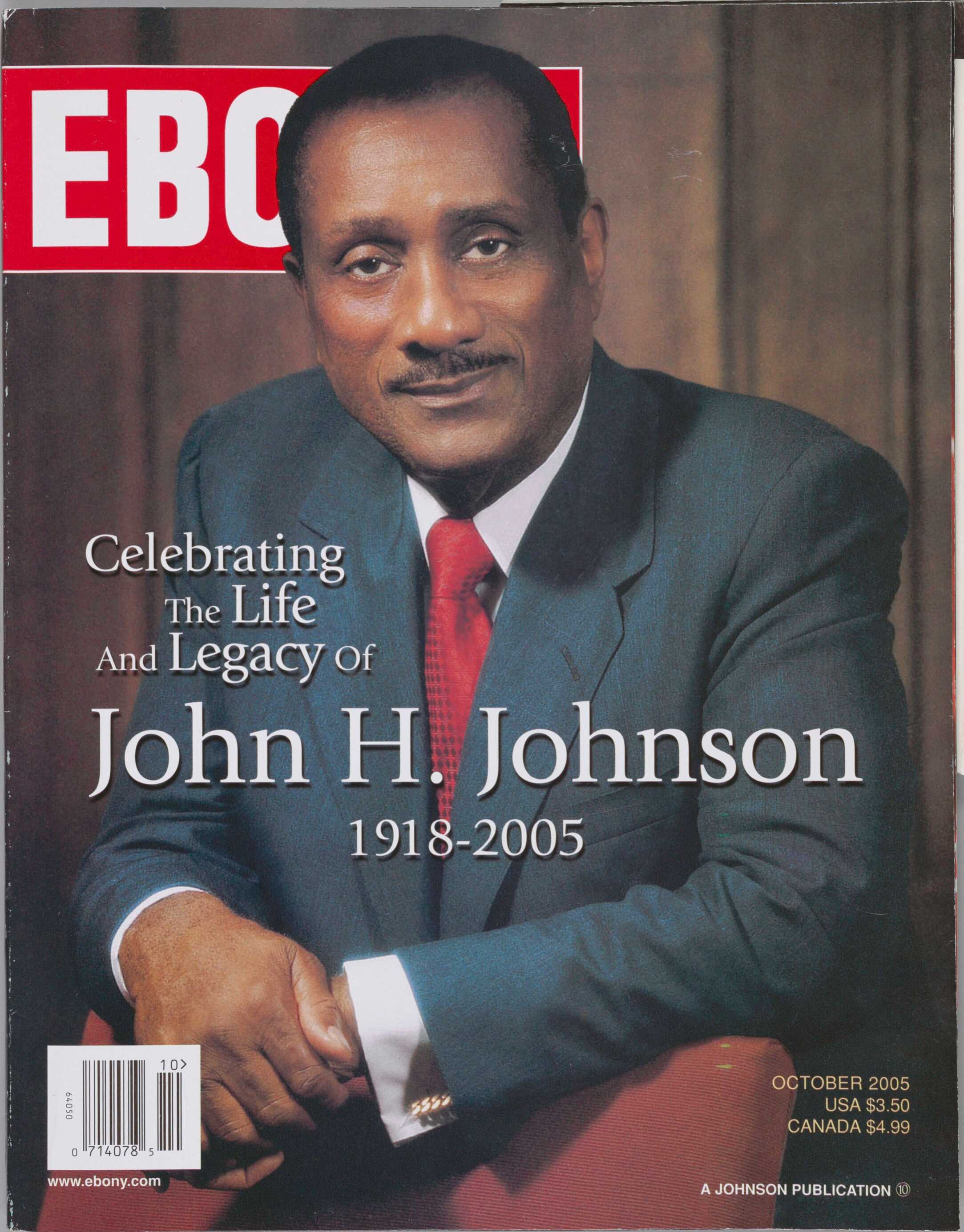 Ebony magazine, Volume LX, Number 12. This edition honors the life of John H. Johnson, the founder of Johnson Publishing Company, publisher of Ebony magazine.