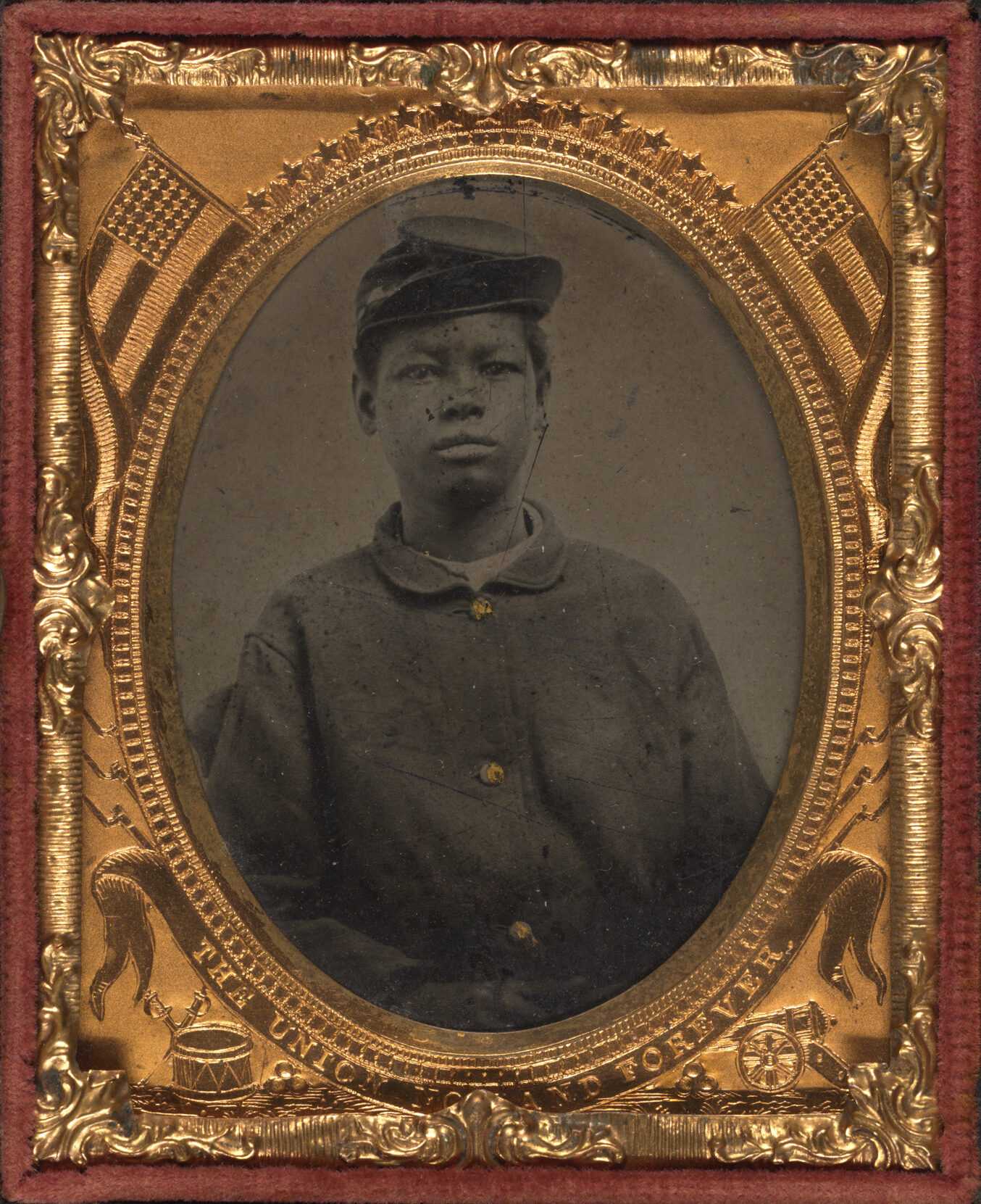 Photograph of Unidentified Young African American Soldier in Union Uniform