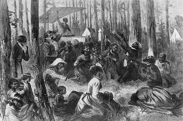 Illustration of outdoor church gathering