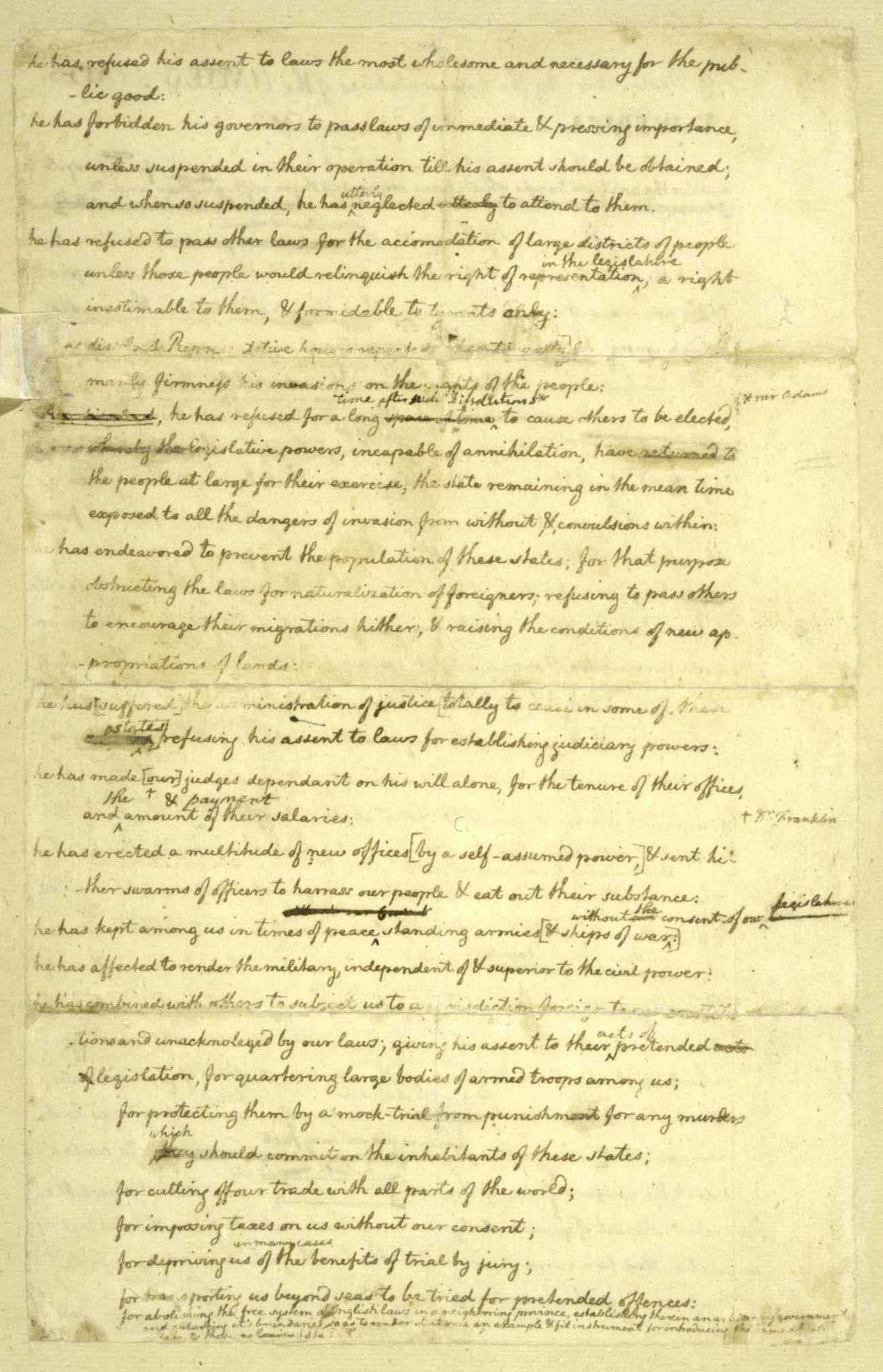 Image of page of Declaration of Independence