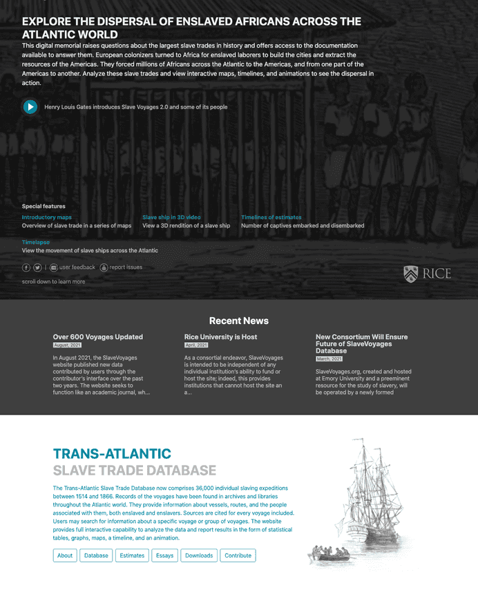 Slave Voyages Database | National Museum of African American History ...